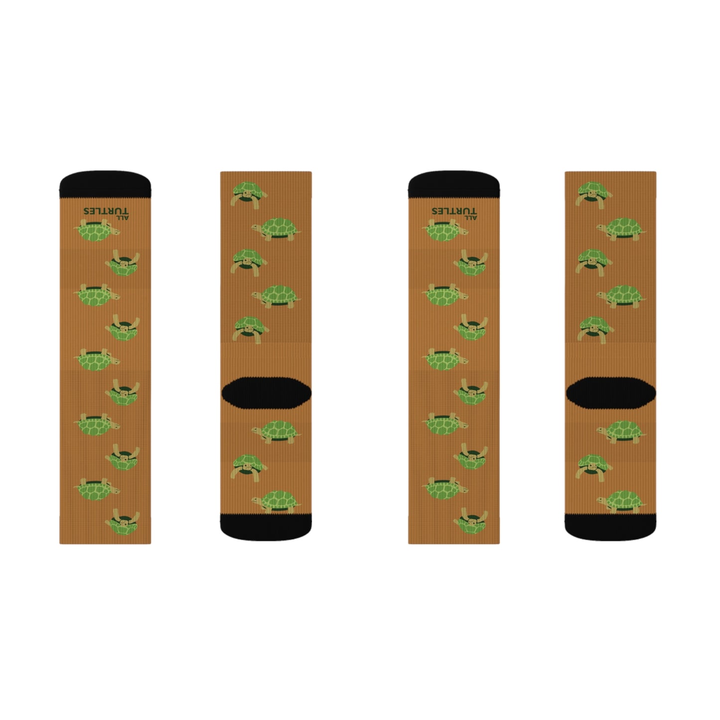 Tortoise Pattern Crew Socks - Brown