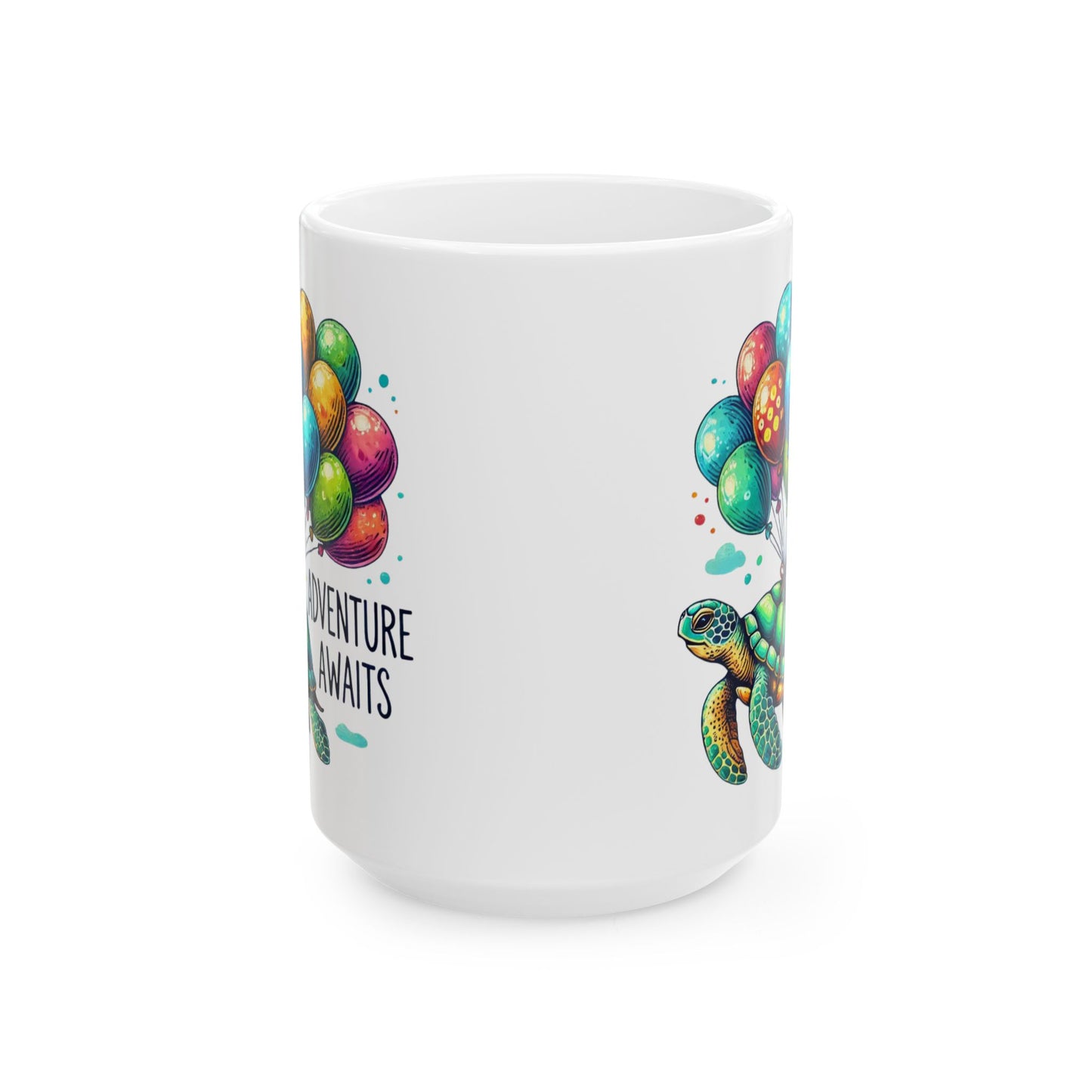 Adventure Awaits Ceramic Turtle Mug (15oz)