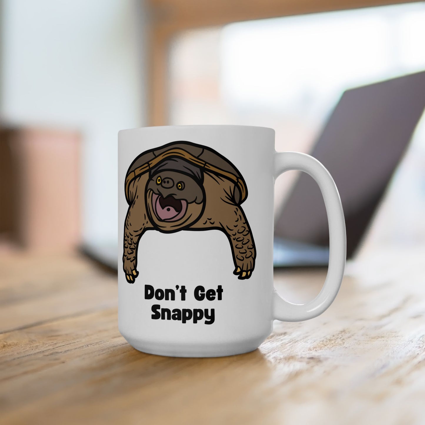 "Don't Get Snappy" Snapping Turtle Mug (15oz)