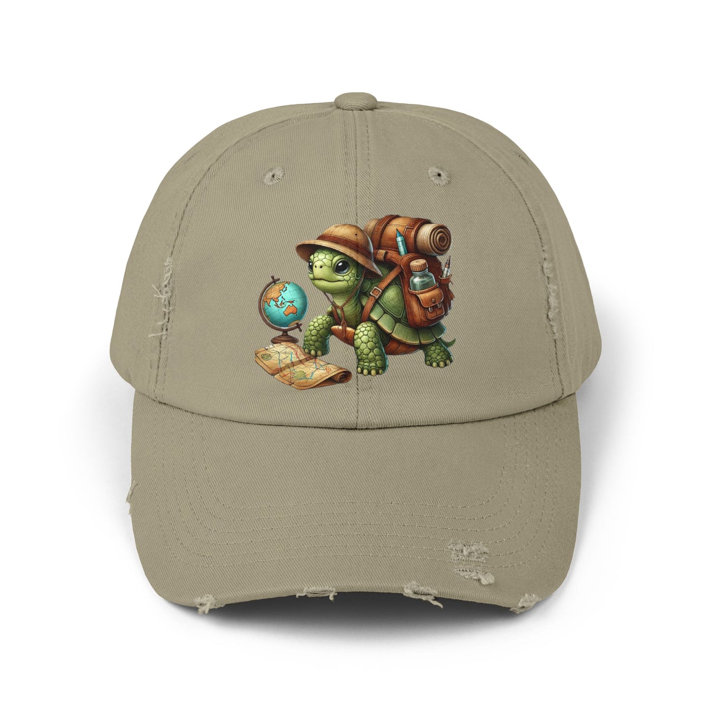 World Explorer Turtle Distressed Hat