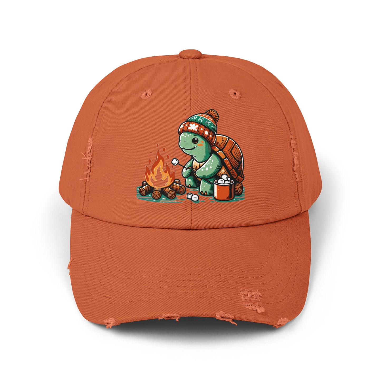 Cozy Campfire Turtle Distressed Hat