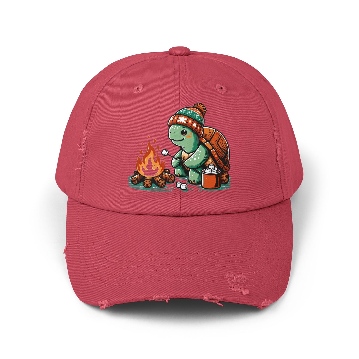 Cozy Campfire Turtle Distressed Hat