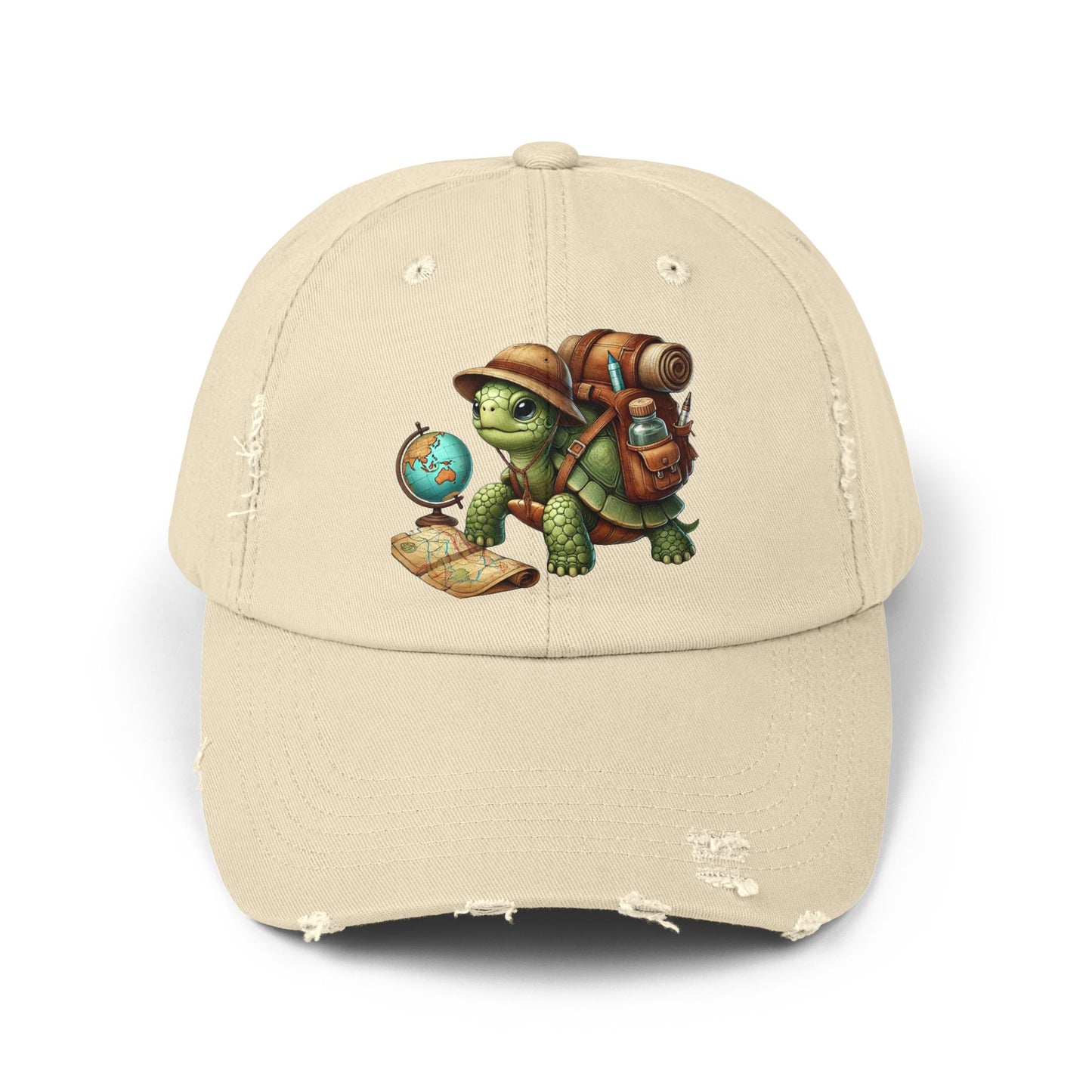 World Explorer Turtle Distressed Hat