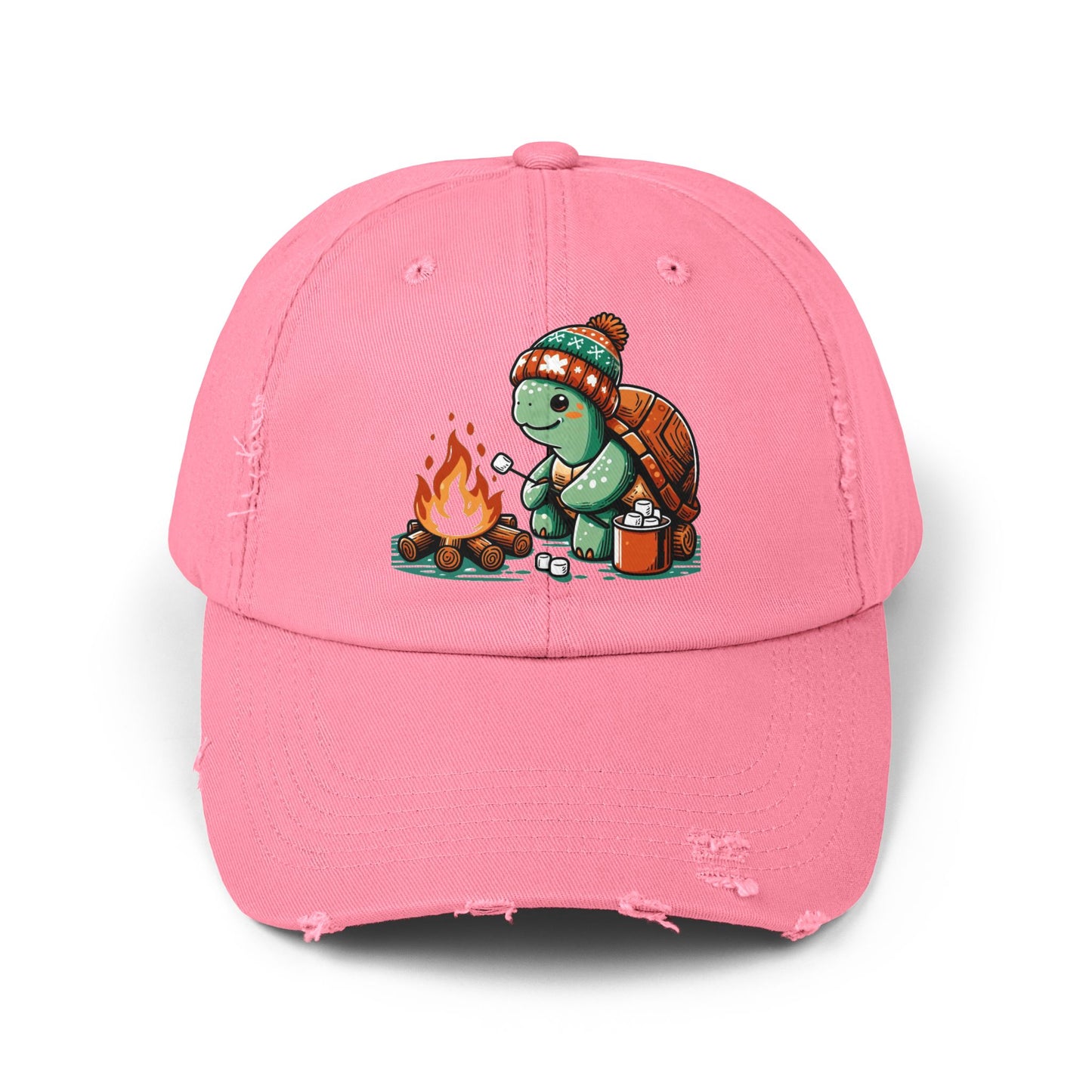 Cozy Campfire Turtle Distressed Hat