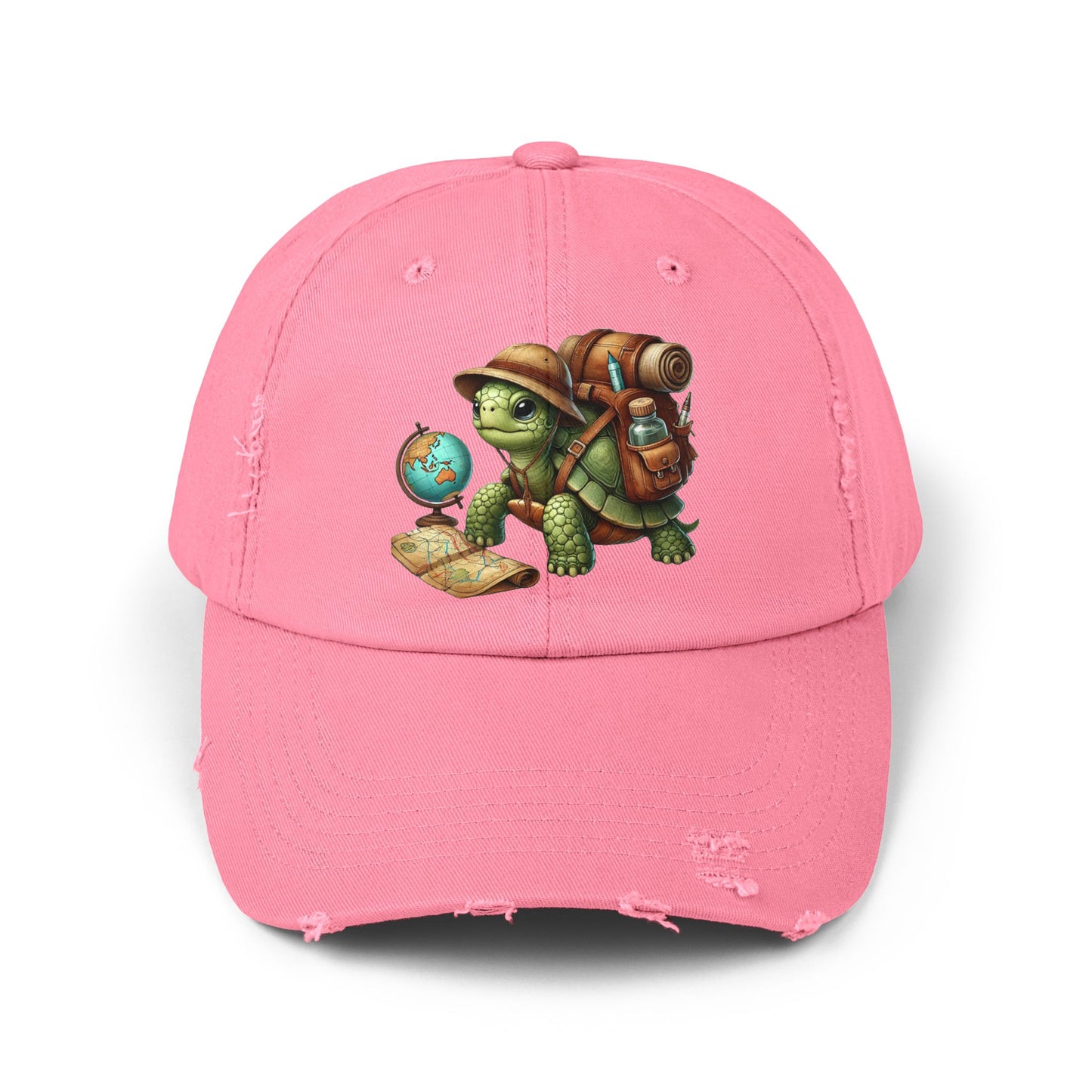 World Explorer Turtle Distressed Hat