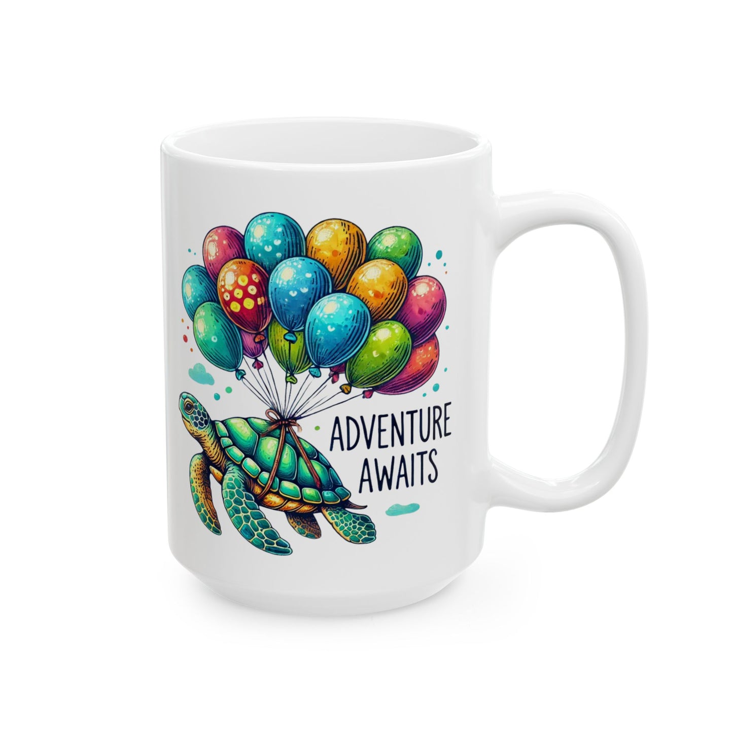 Adventure Awaits Ceramic Turtle Mug (15oz)
