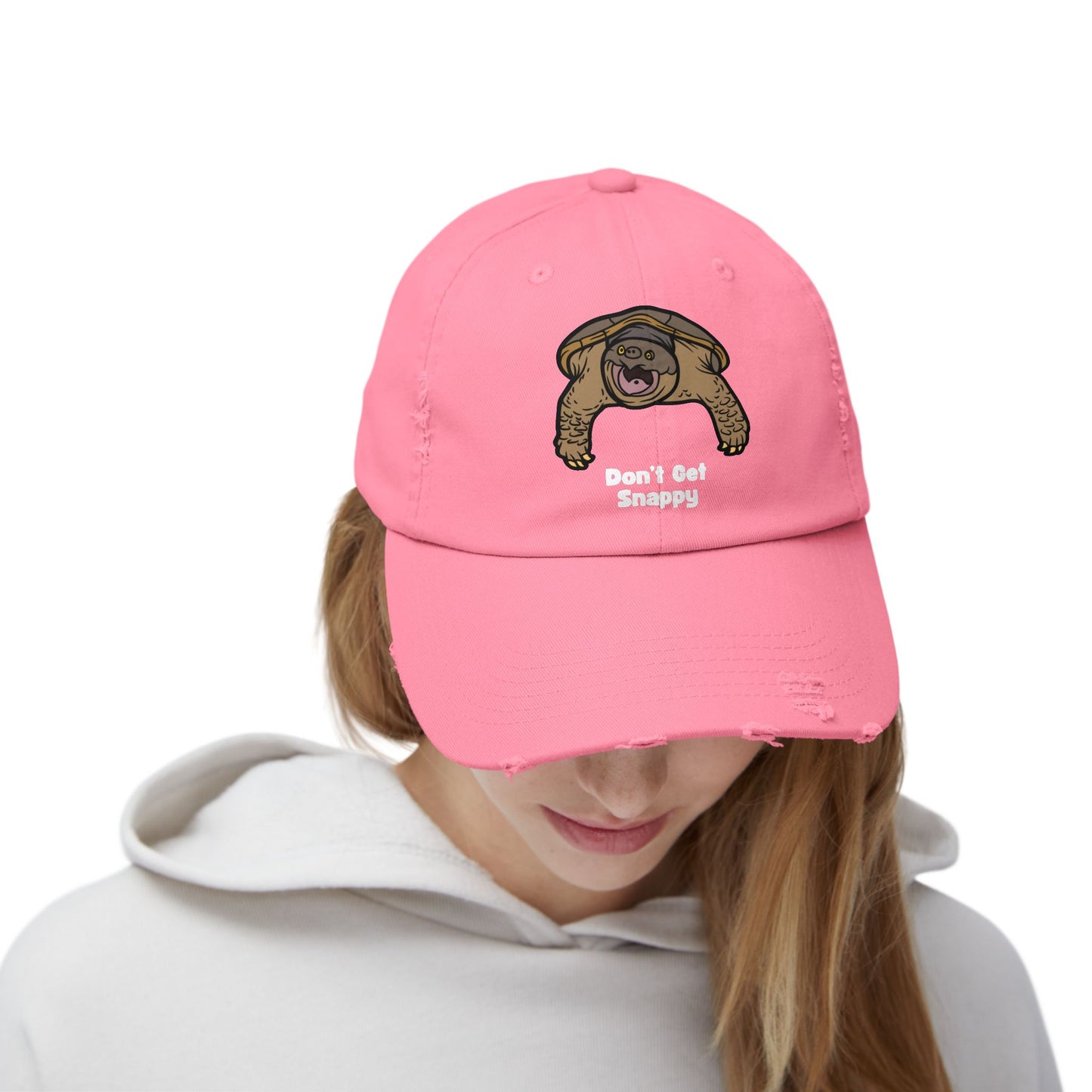 "Don't Get Snappy" Distressed Turtle Cap