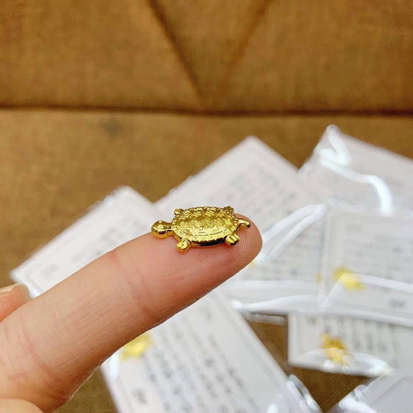 Golden Money Turtle – Japanese Feng Shui Wealth Charm for Wallet or Desk