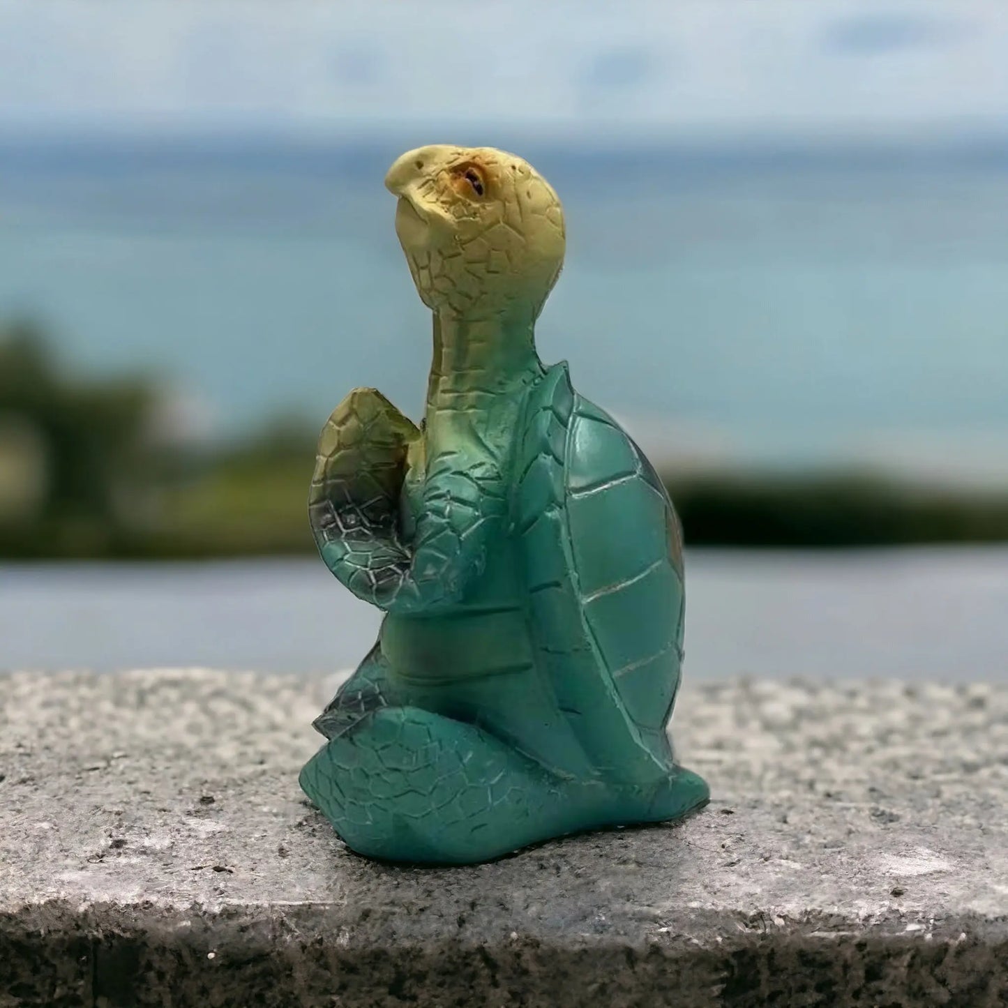 Zen Sea Turtle Figurine – Meditating Resin Statue for Garden or Home Decor