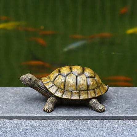 Realistic Resin Tortoise Statue – Medium Garden Decor