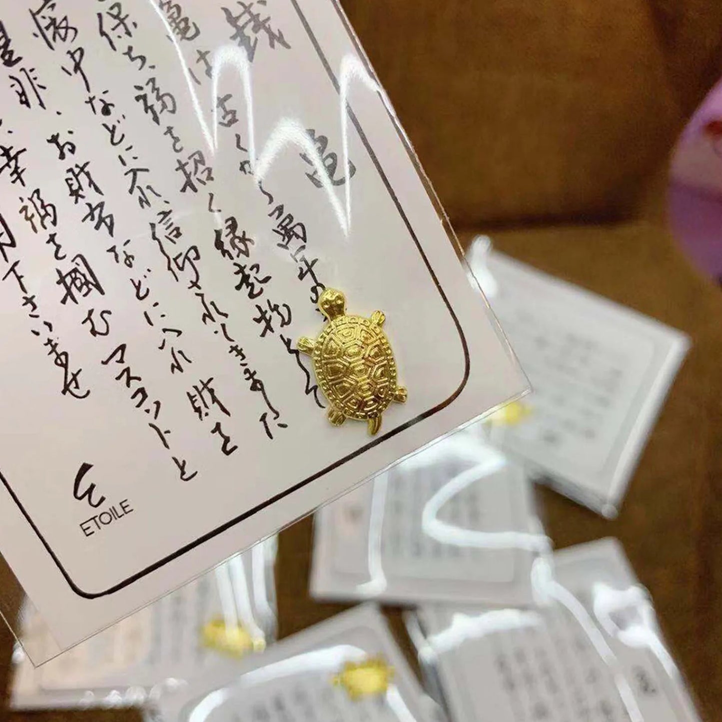 Golden Money Turtle – Japanese Feng Shui Wealth Charm for Wallet or Desk