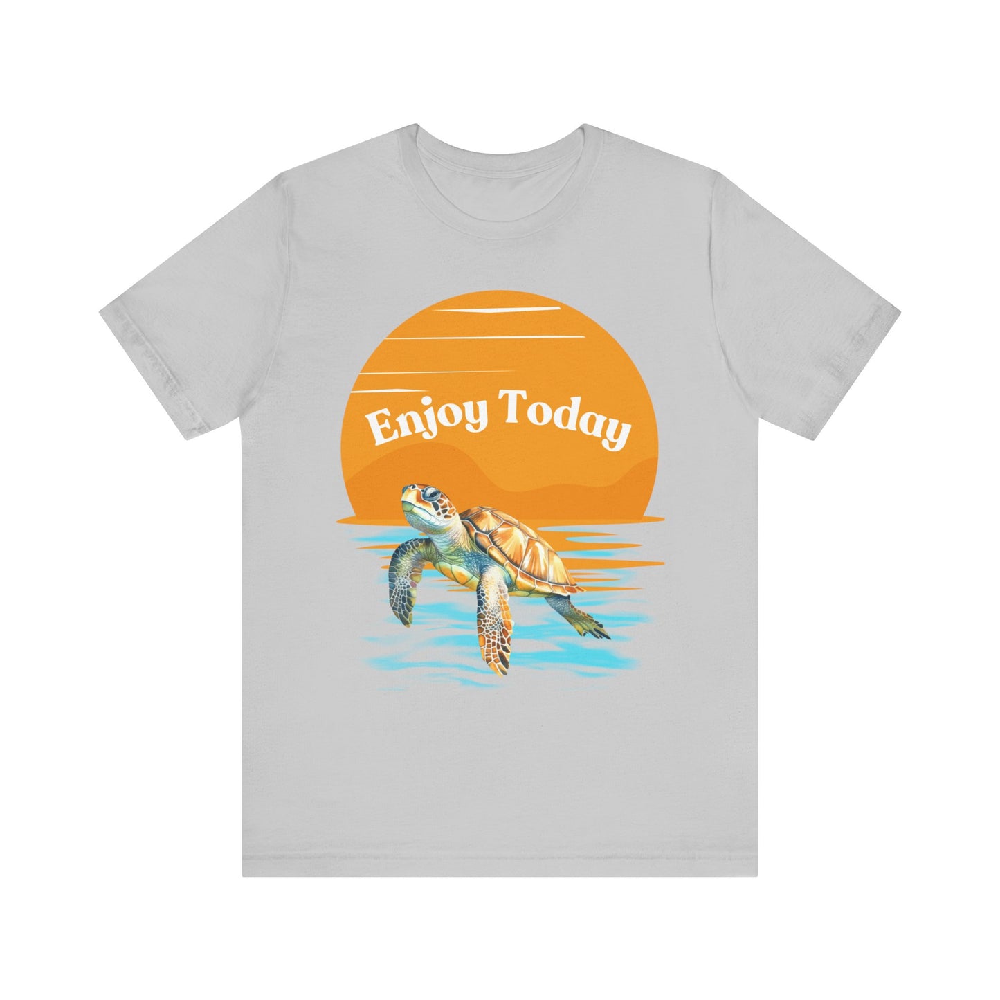 "Enjoy Today" Turtle Sunset Unisex Tee – Perfect for Ocean Lovers and Adventurers