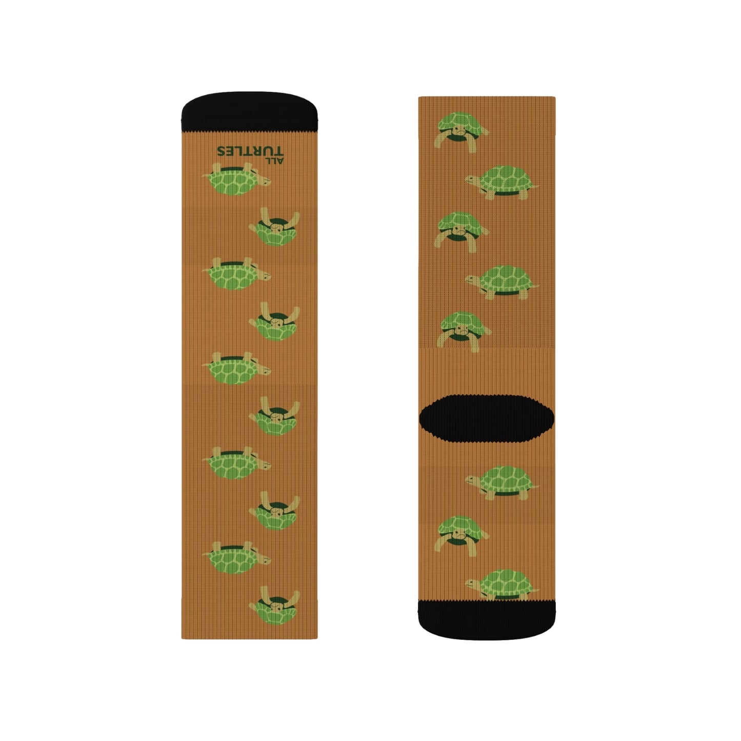 Tortoise Pattern Crew Socks - Brown