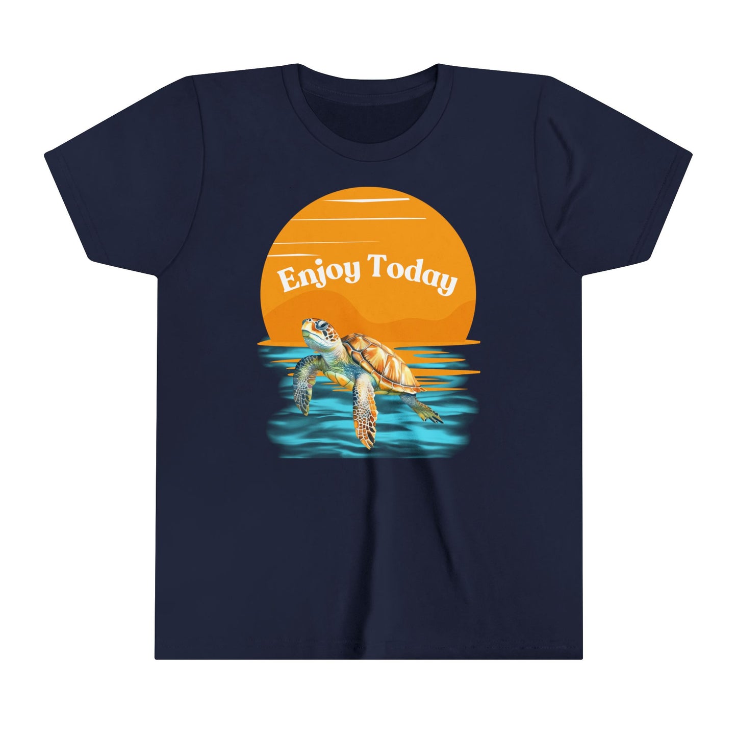 Youth Short Sleeve Tee - "Enjoy Today" Turtle Graphic Tee for Kids & Ocean Lovers