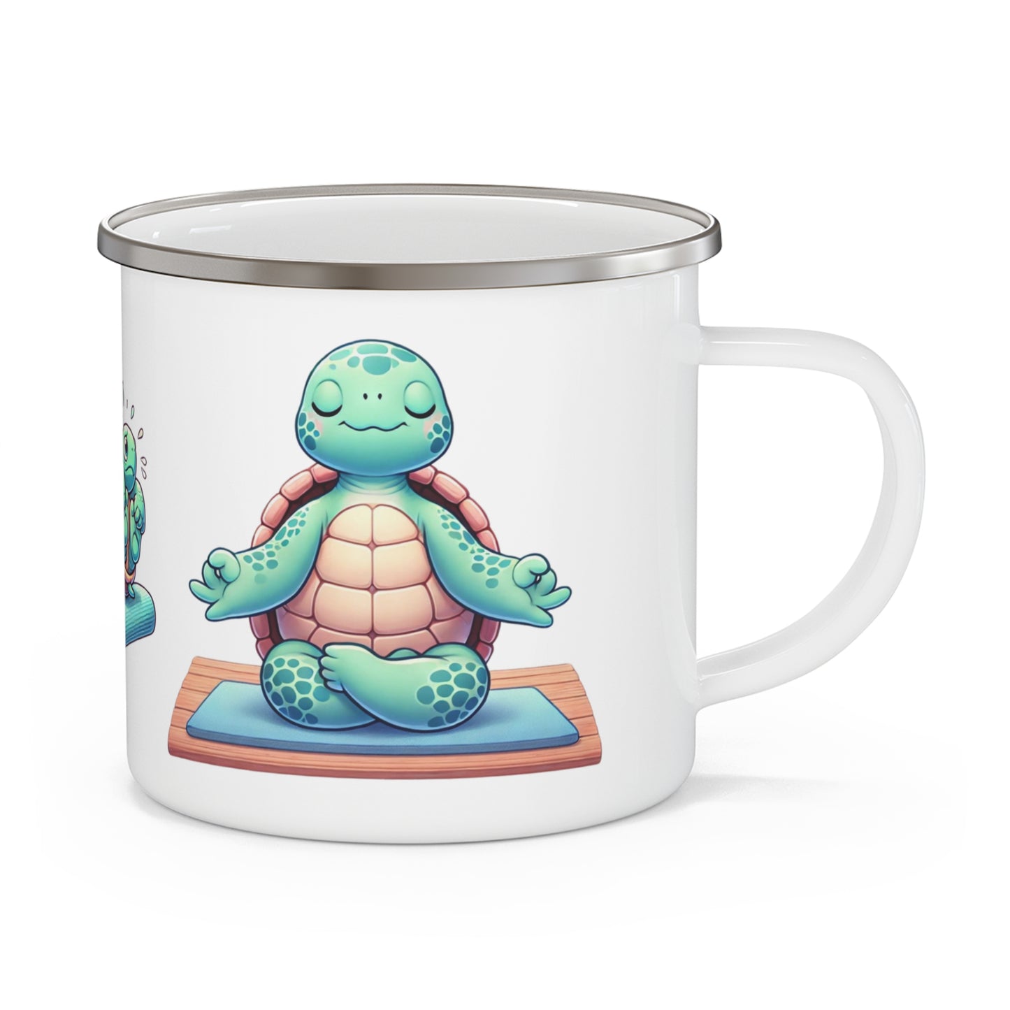 Zen & Restless Turtle Enamel Mug – Embrace Every Moment