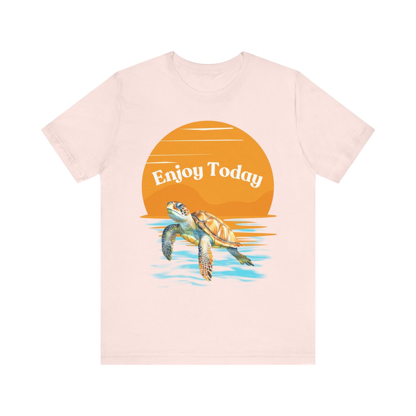 "Enjoy Today" Turtle Sunset Unisex Tee – Perfect for Ocean Lovers and Adventurers