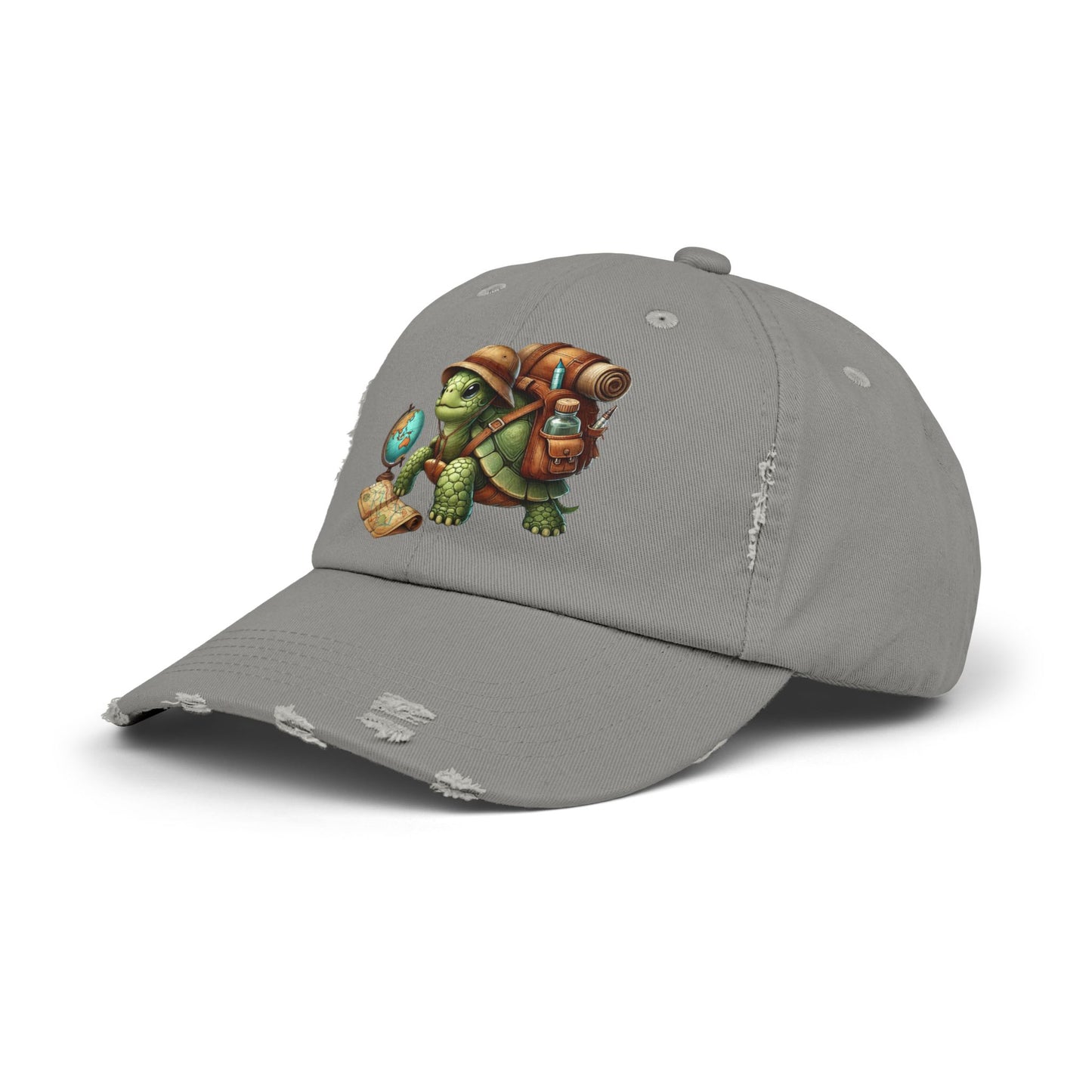 World Explorer Turtle Distressed Hat