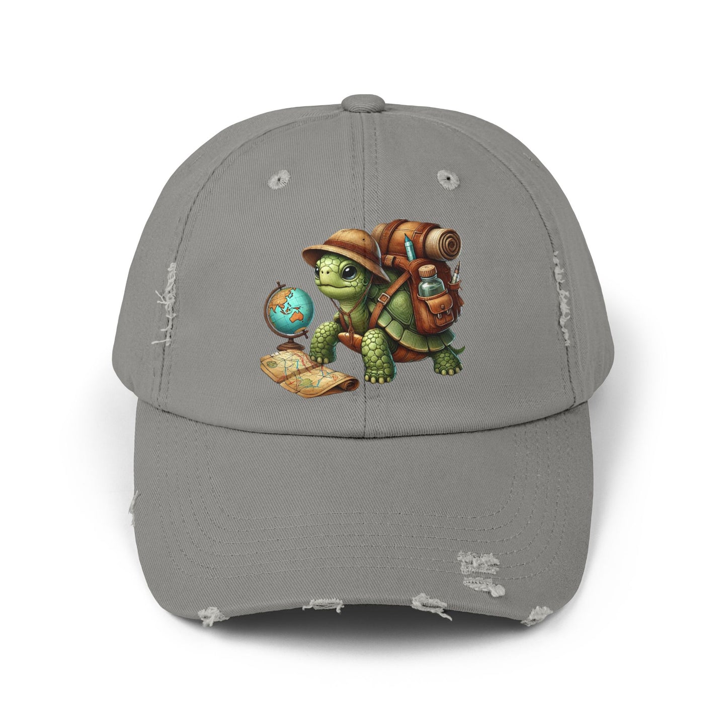 World Explorer Turtle Distressed Hat