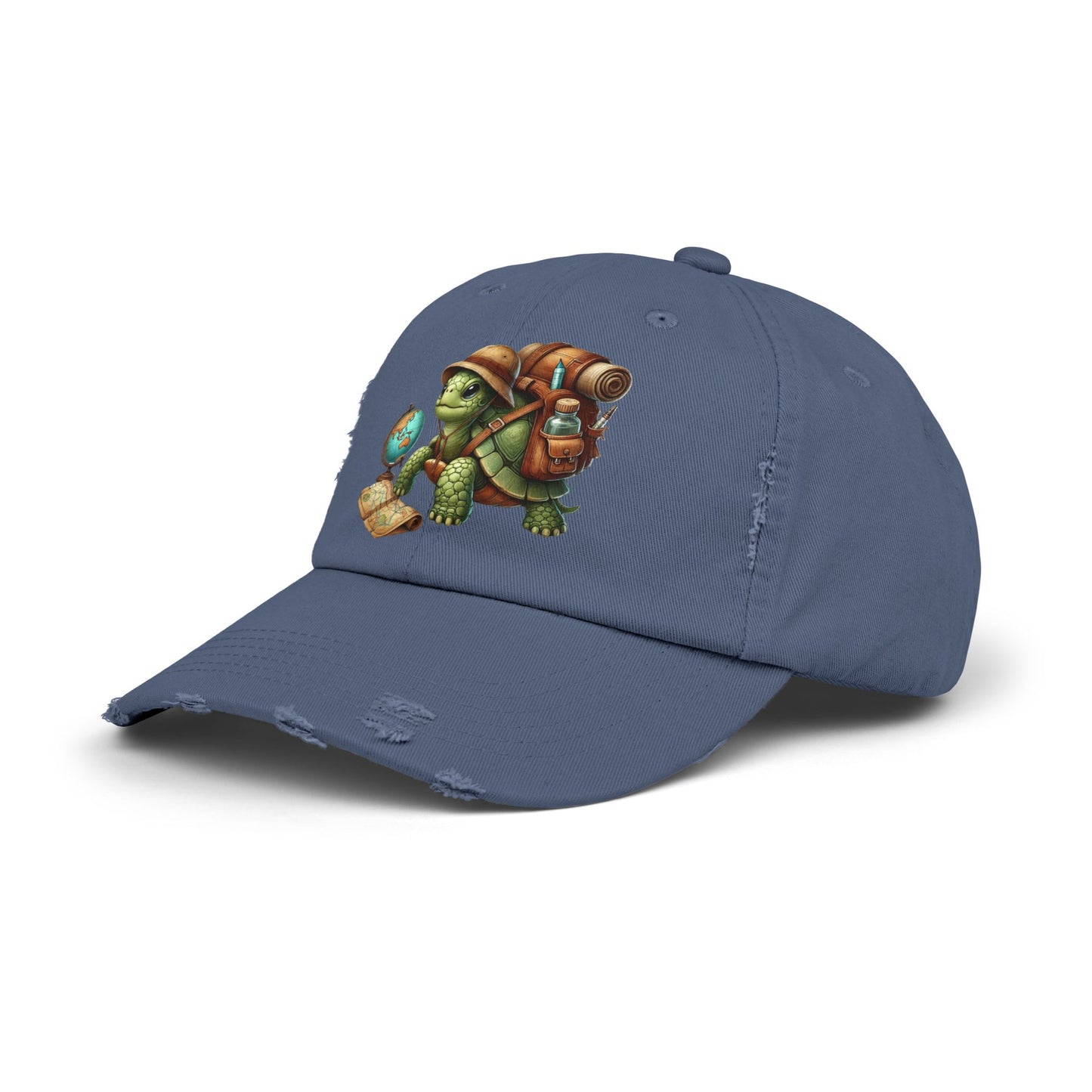 World Explorer Turtle Distressed Hat