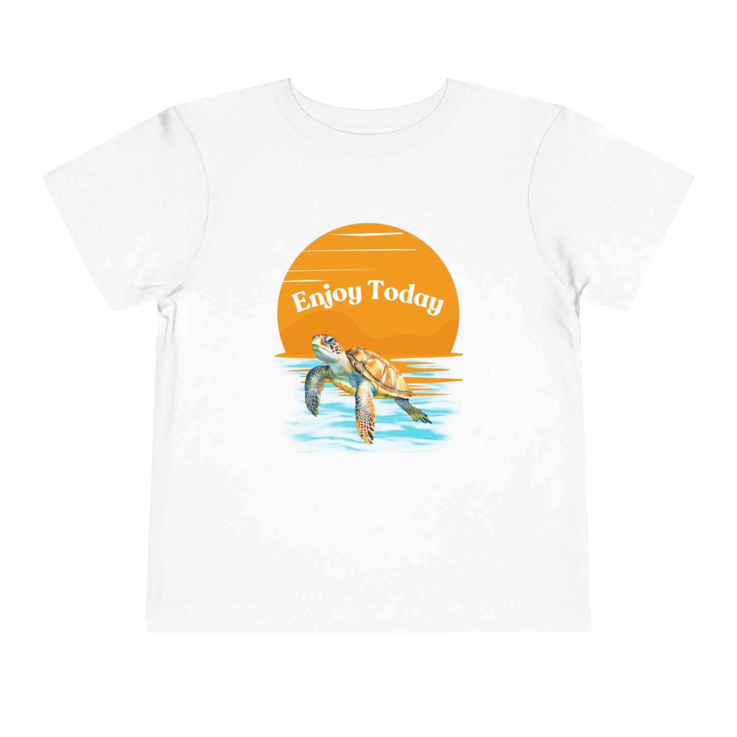 "Enjoy Today" Toddler Turtle Tee – Playful and Positive for Little Ocean Lovers