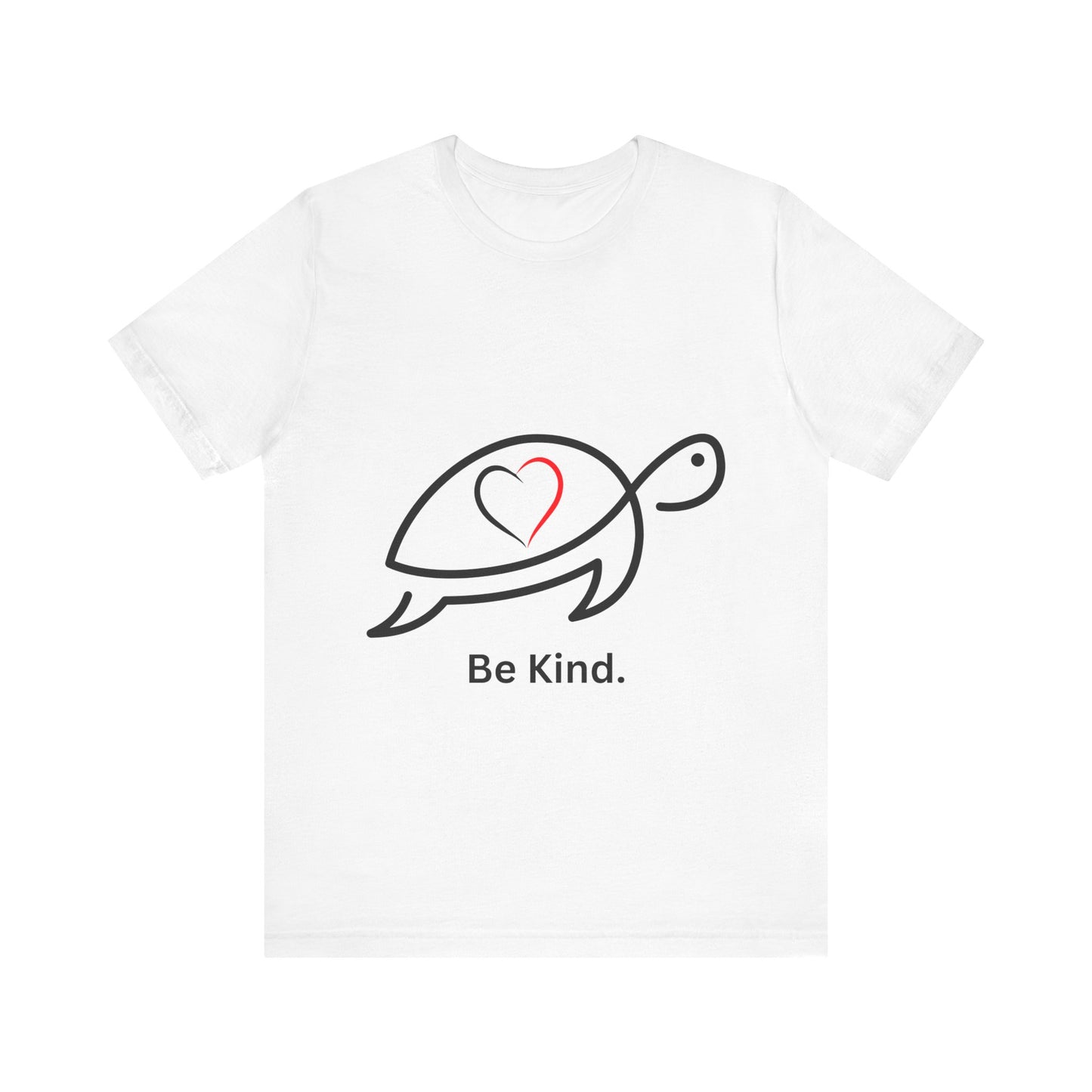 Unisex Jersey Short Sleeve Tee – "Be Kind" Heart Shell Turtle Graphic T-Shirt