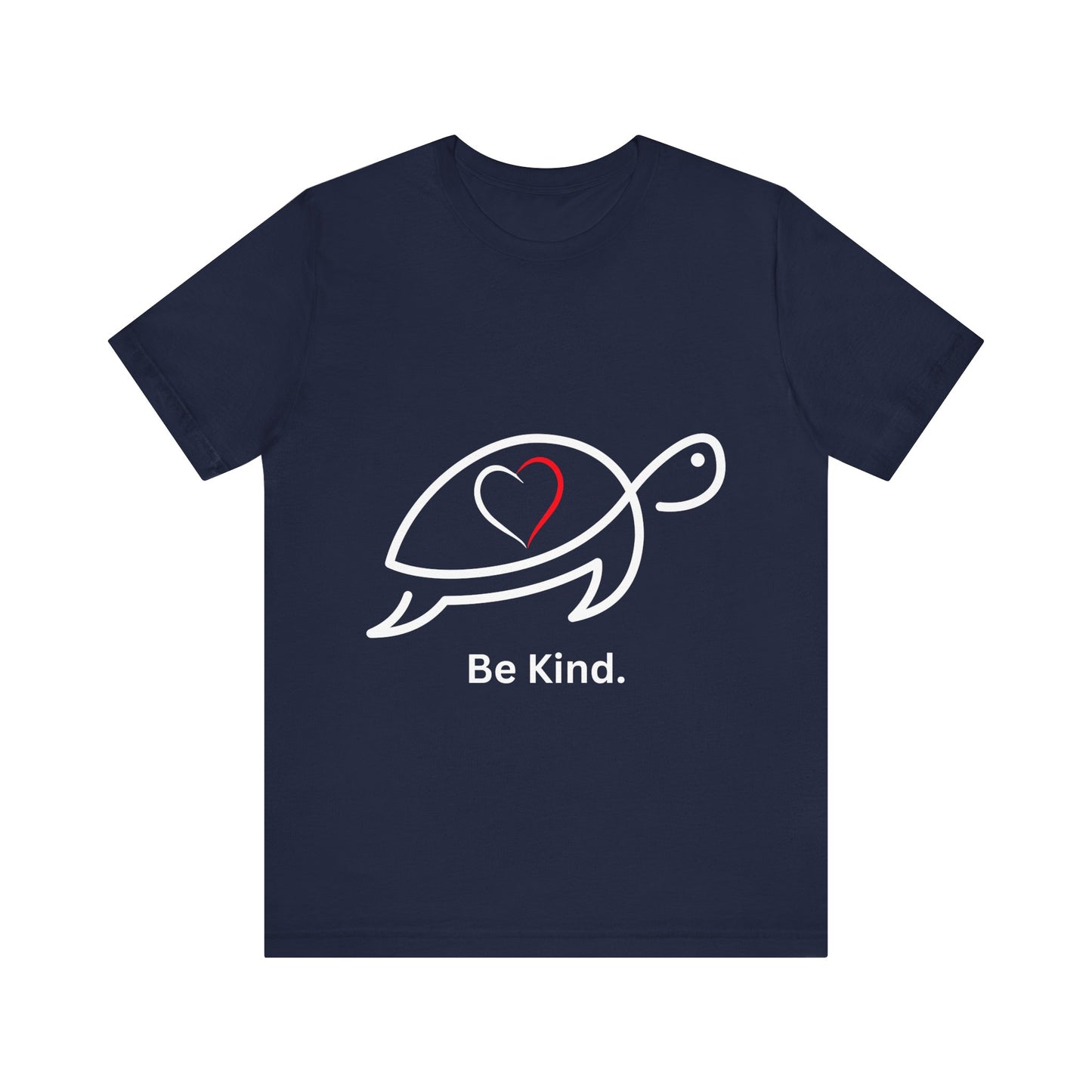 Unisex Jersey Short Sleeve Tee – "Be Kind" Heart Shell Turtle Graphic T-Shirt