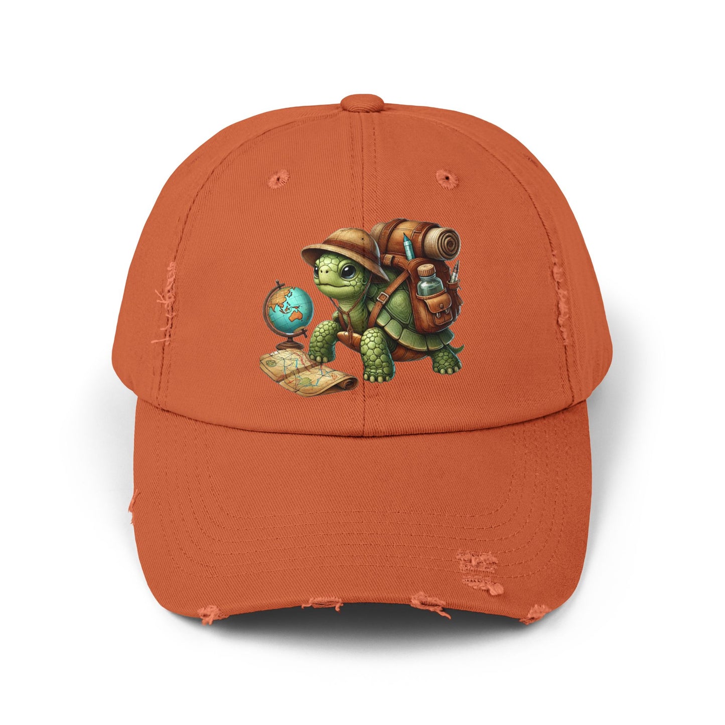 World Explorer Turtle Distressed Hat