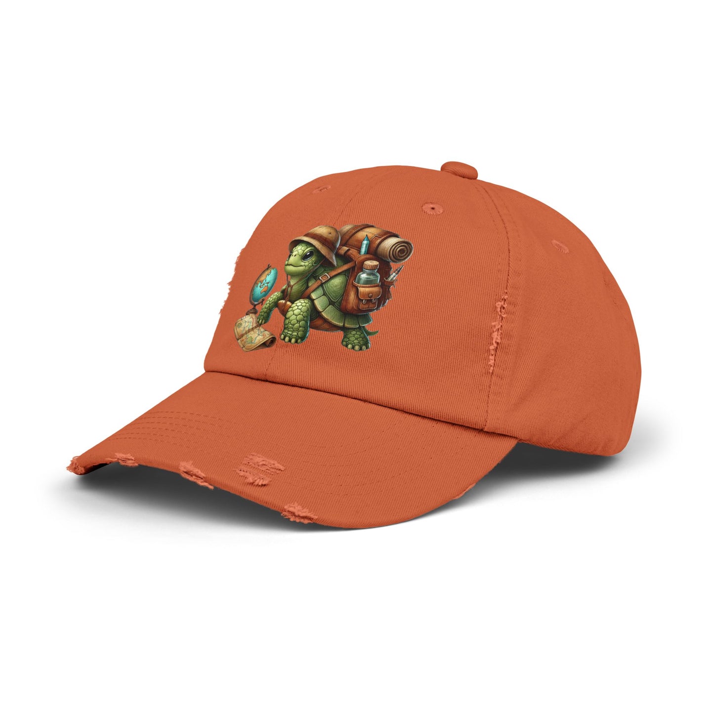 World Explorer Turtle Distressed Hat