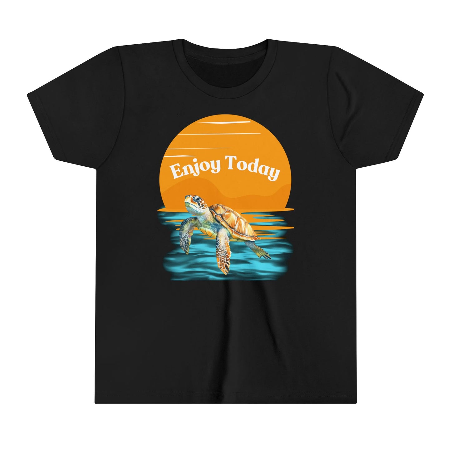 Youth Short Sleeve Tee - "Enjoy Today" Turtle Graphic Tee for Kids & Ocean Lovers