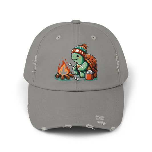 Cozy Campfire Turtle Distressed Hat