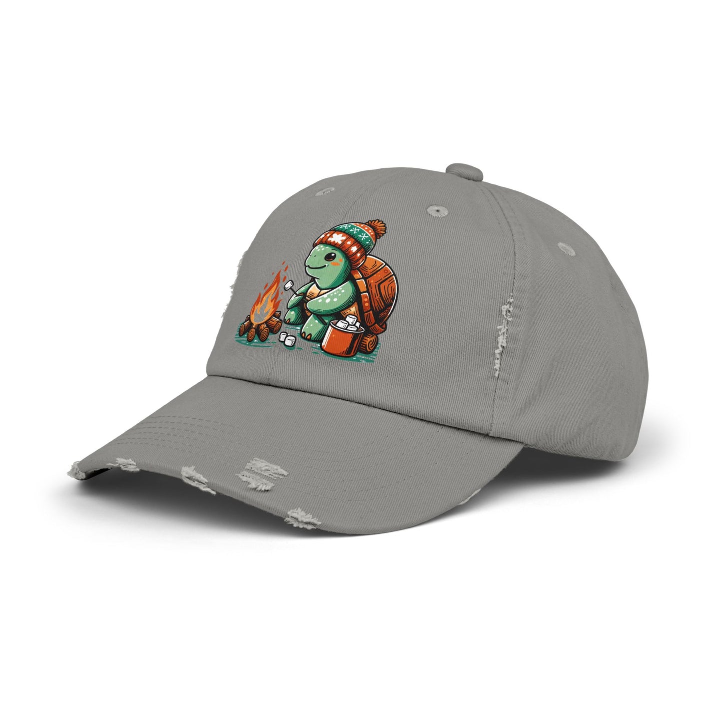 Cozy Campfire Turtle Distressed Hat