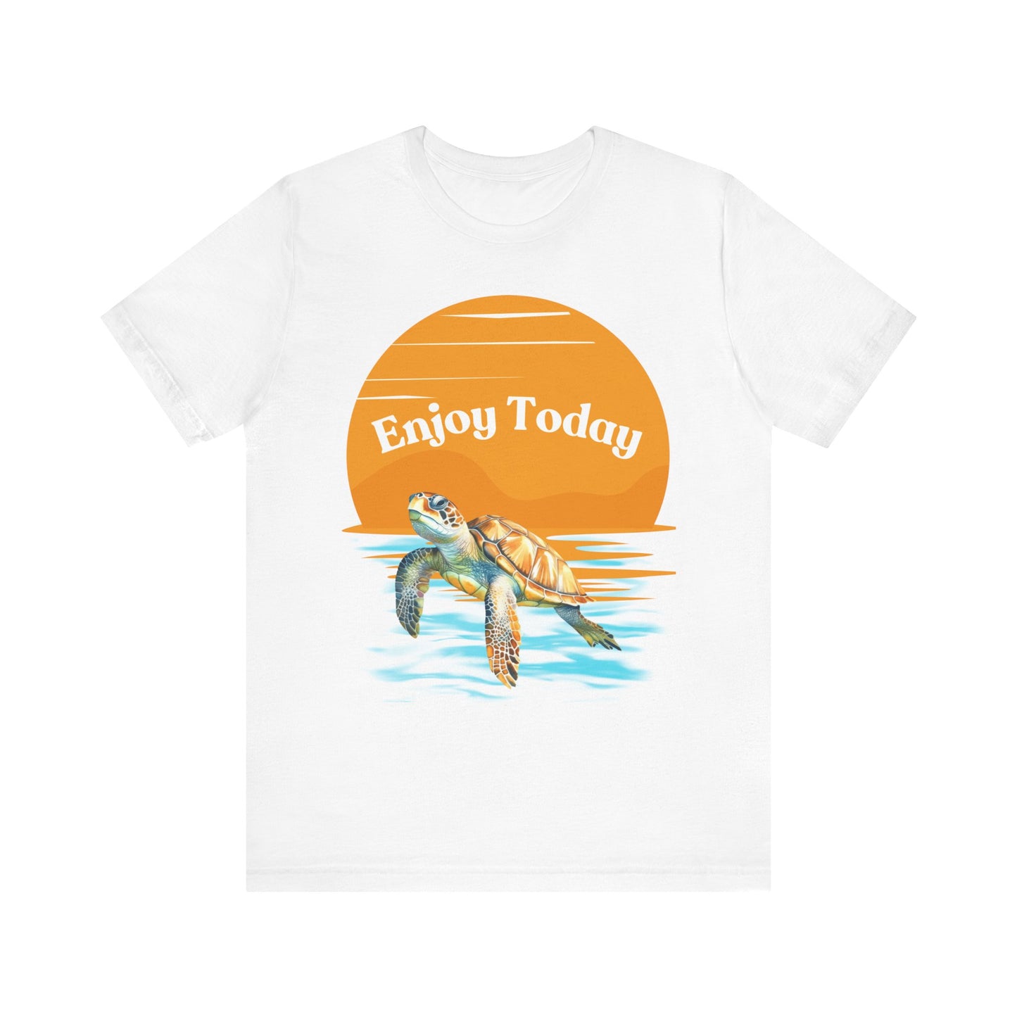 "Enjoy Today" Turtle Sunset Unisex Tee – Perfect for Ocean Lovers and Adventurers