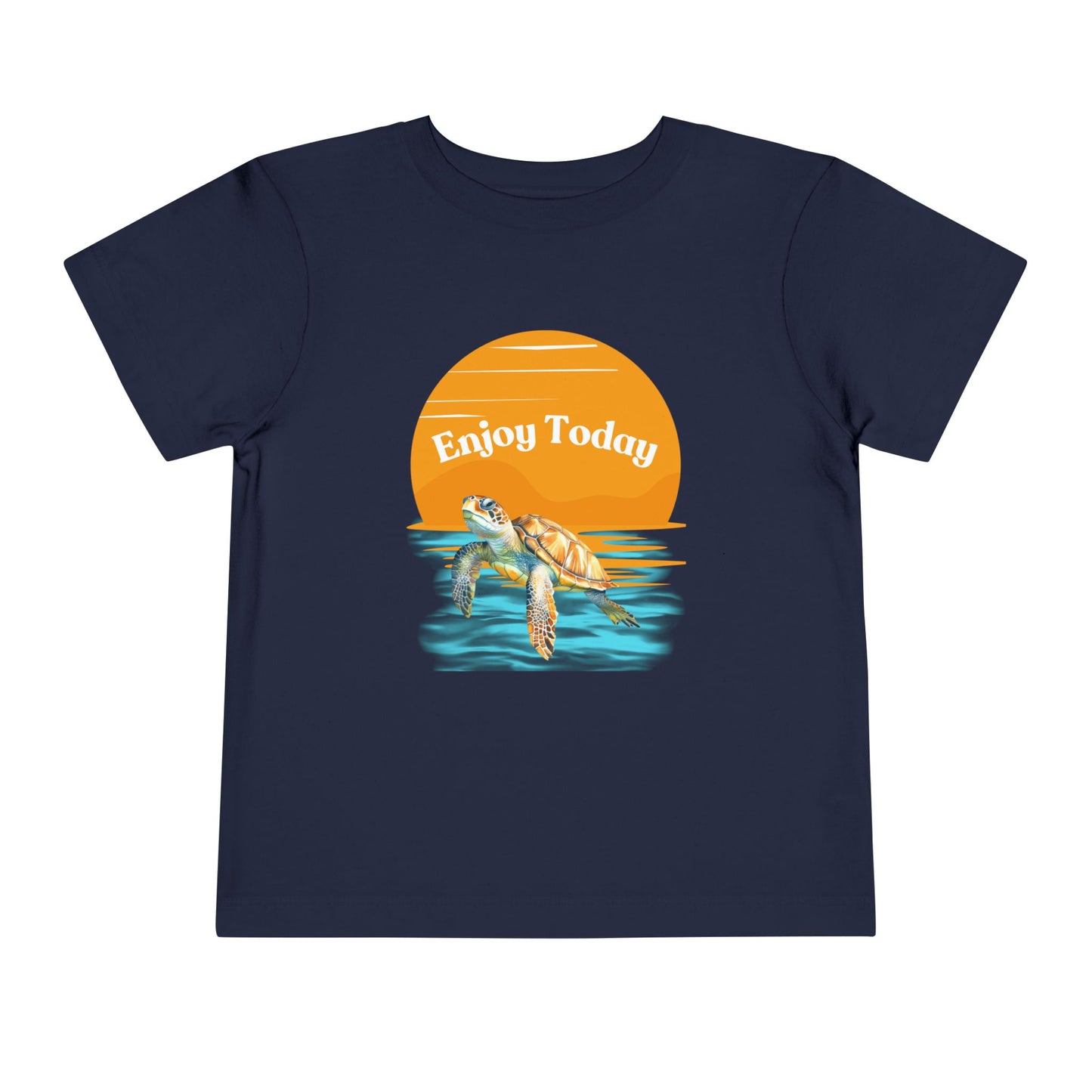 "Enjoy Today" Toddler Turtle Tee – Playful and Positive for Little Ocean Lovers