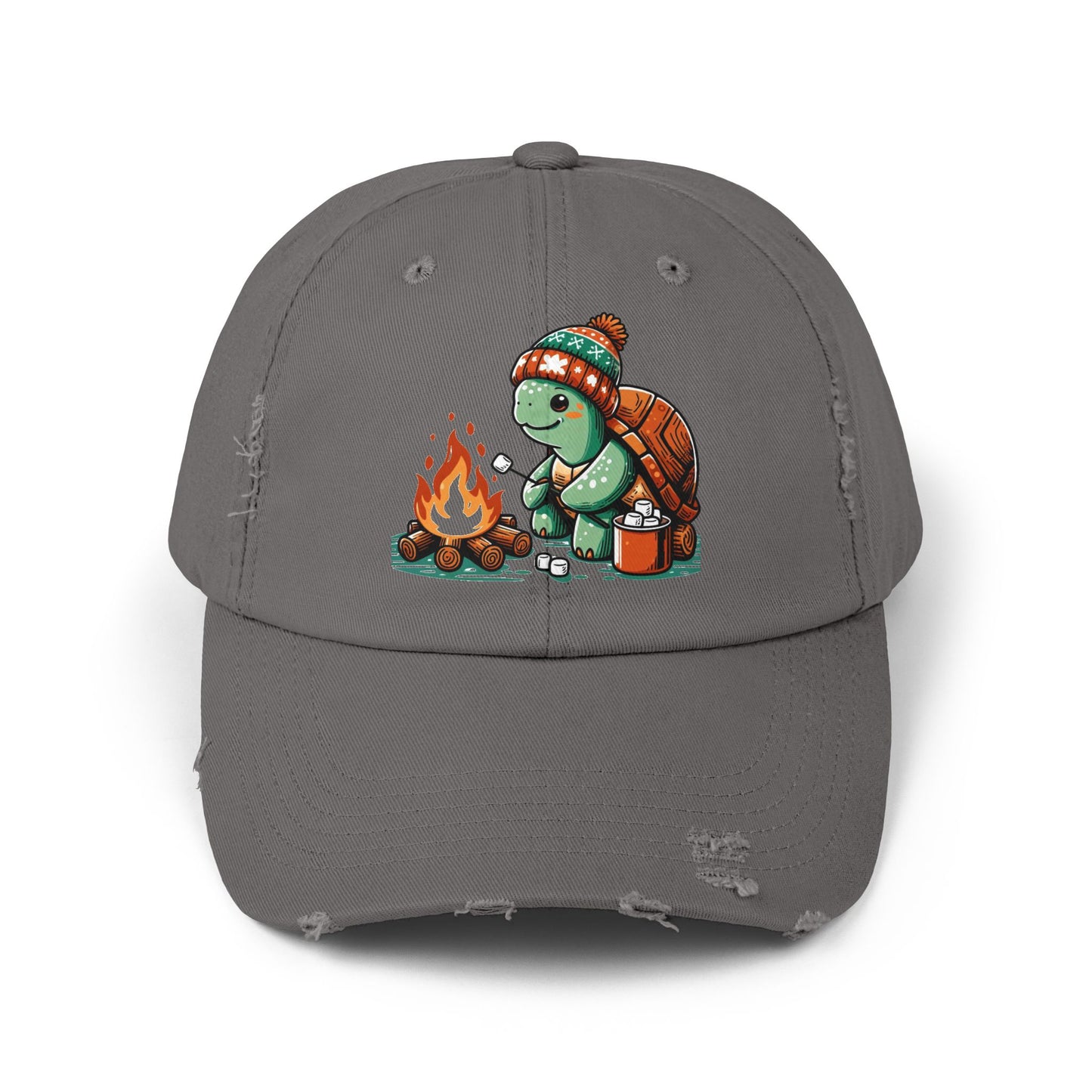 Cozy Campfire Turtle Distressed Hat