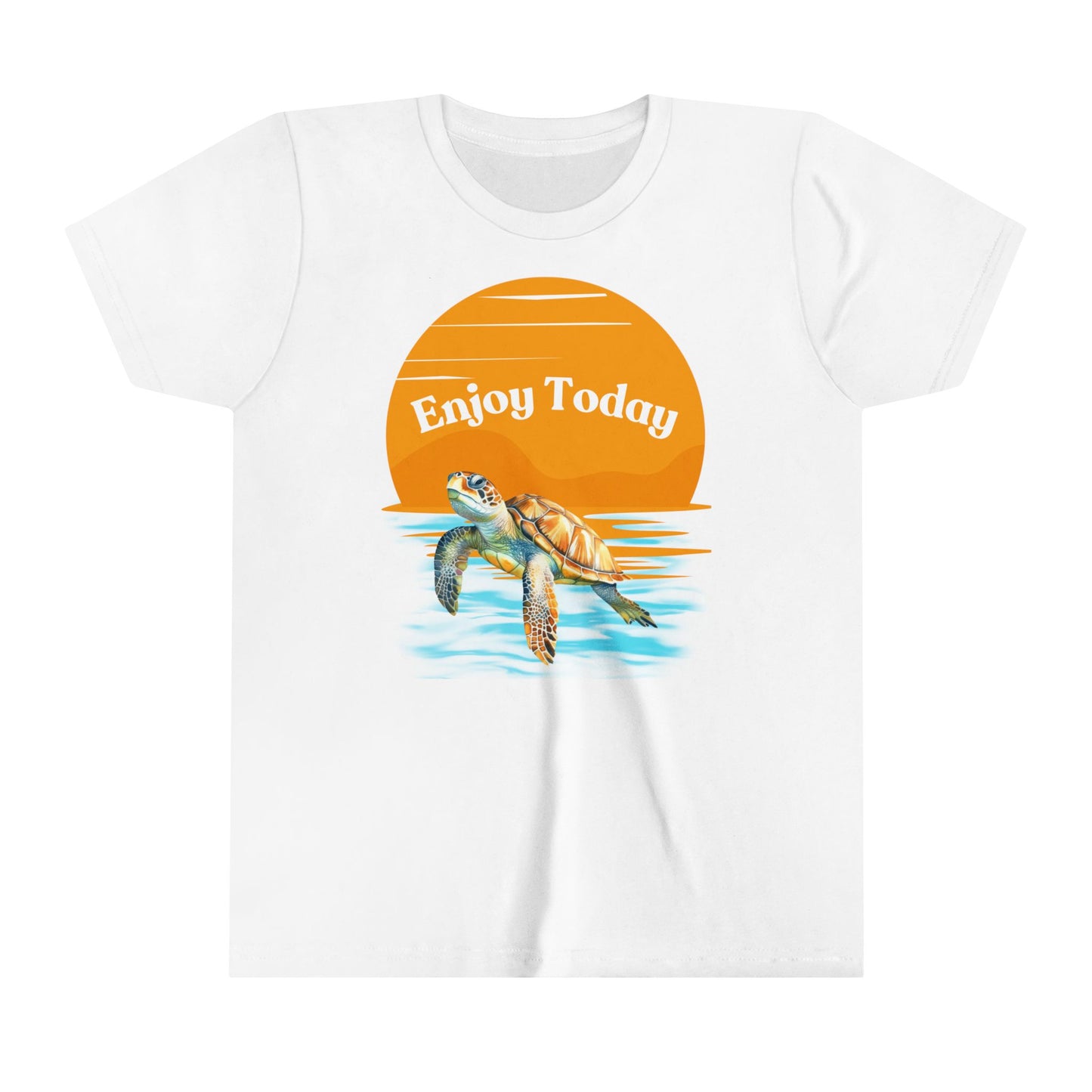 Youth Short Sleeve Tee - "Enjoy Today" Turtle Graphic Tee for Kids & Ocean Lovers