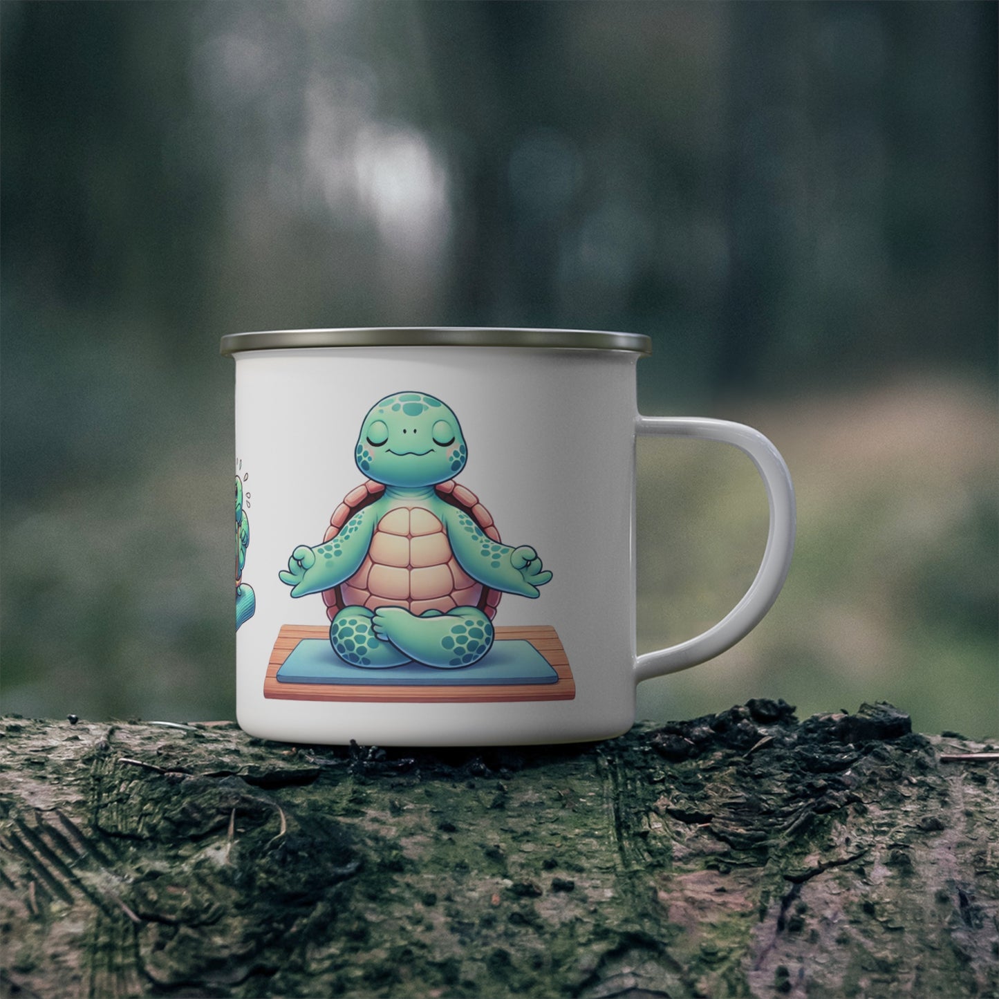 Zen & Restless Turtle Enamel Mug – Embrace Every Moment