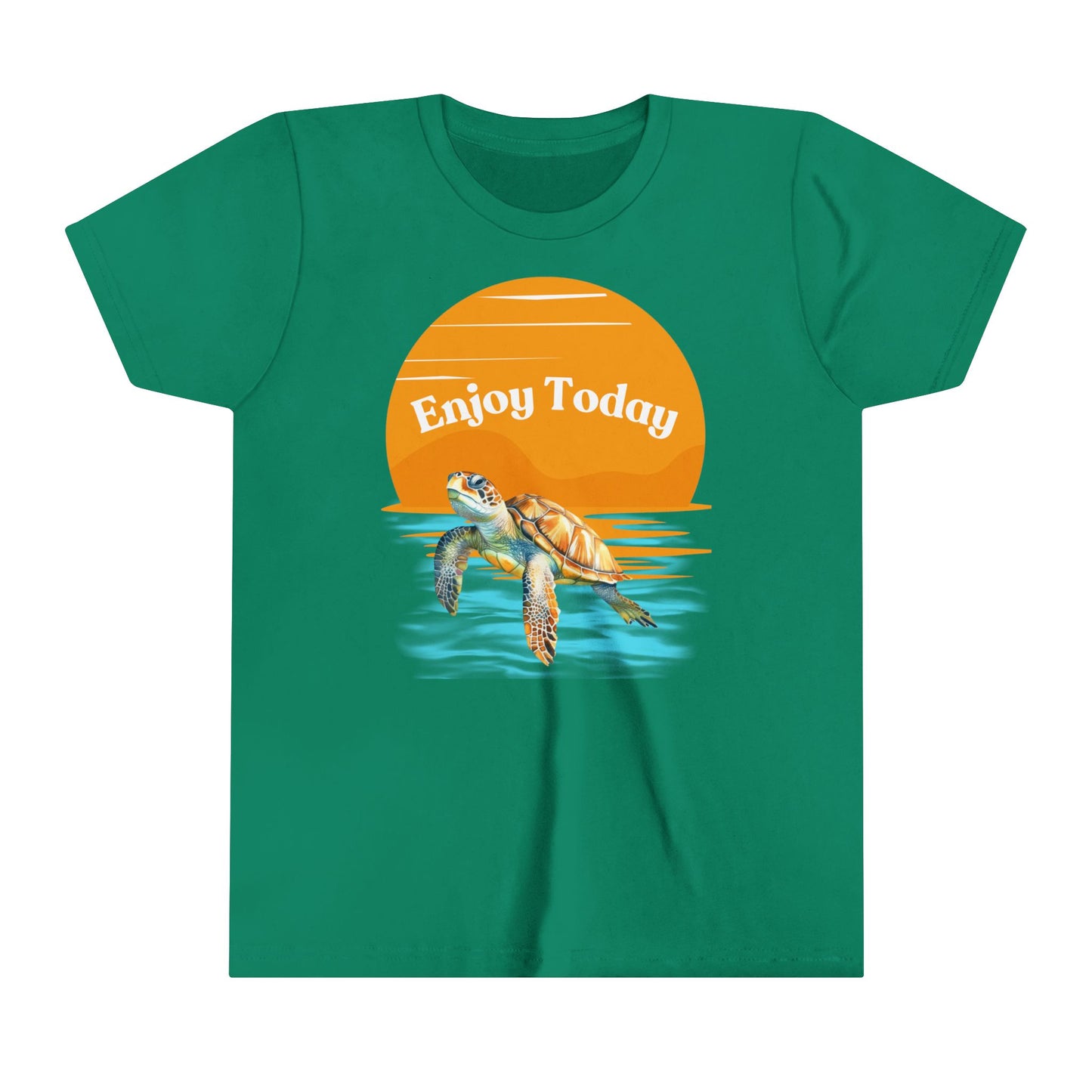 Youth Short Sleeve Tee - "Enjoy Today" Turtle Graphic Tee for Kids & Ocean Lovers