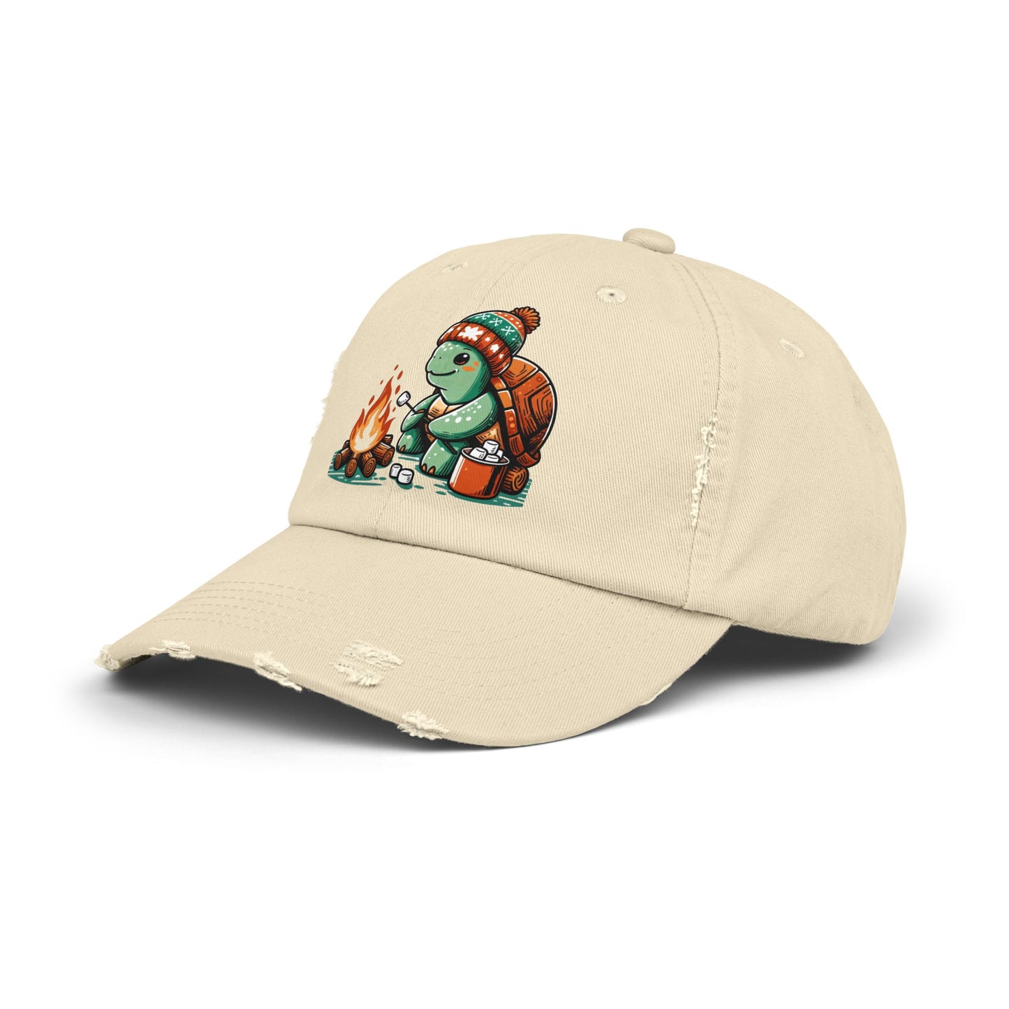 Cozy Campfire Turtle Distressed Hat