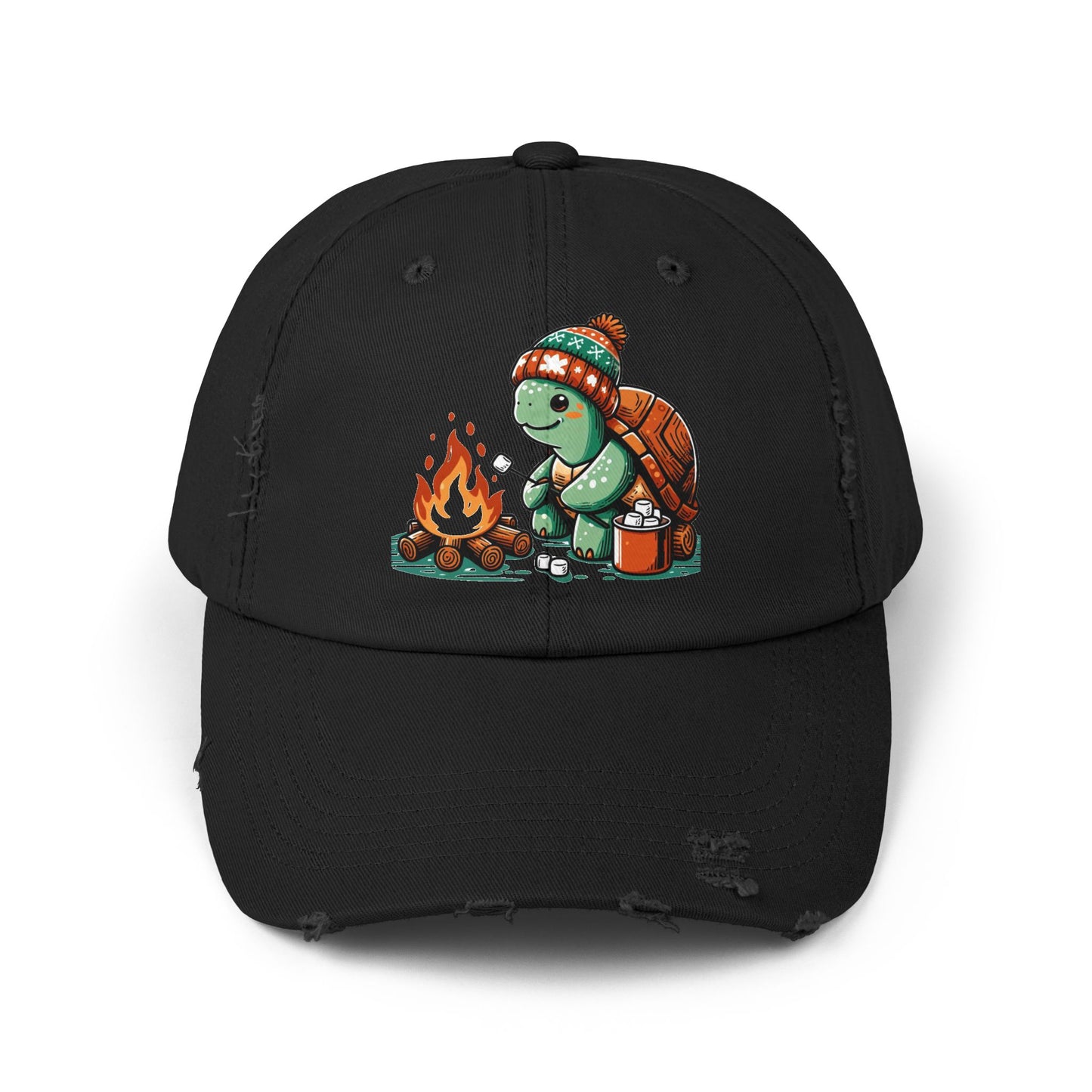 Cozy Campfire Turtle Distressed Hat