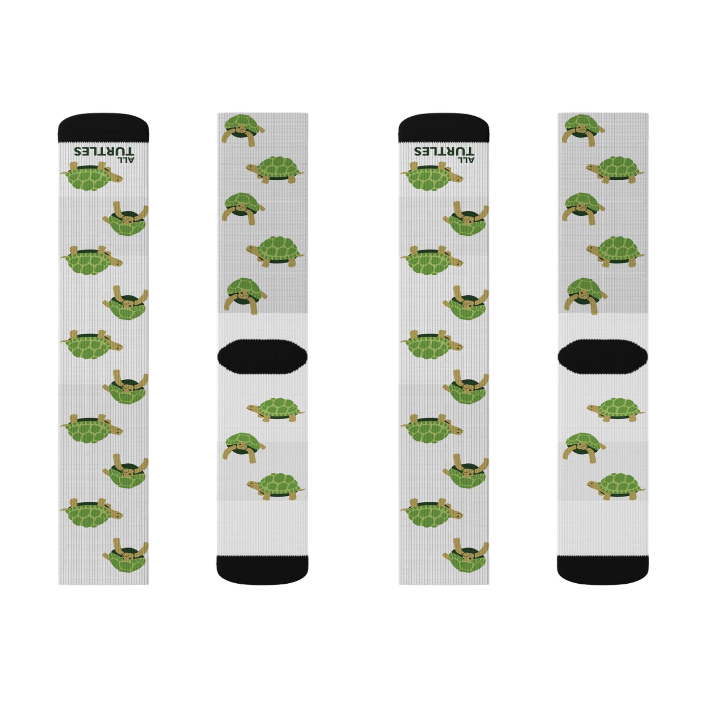 Tortoise Pattern Crew Socks - White