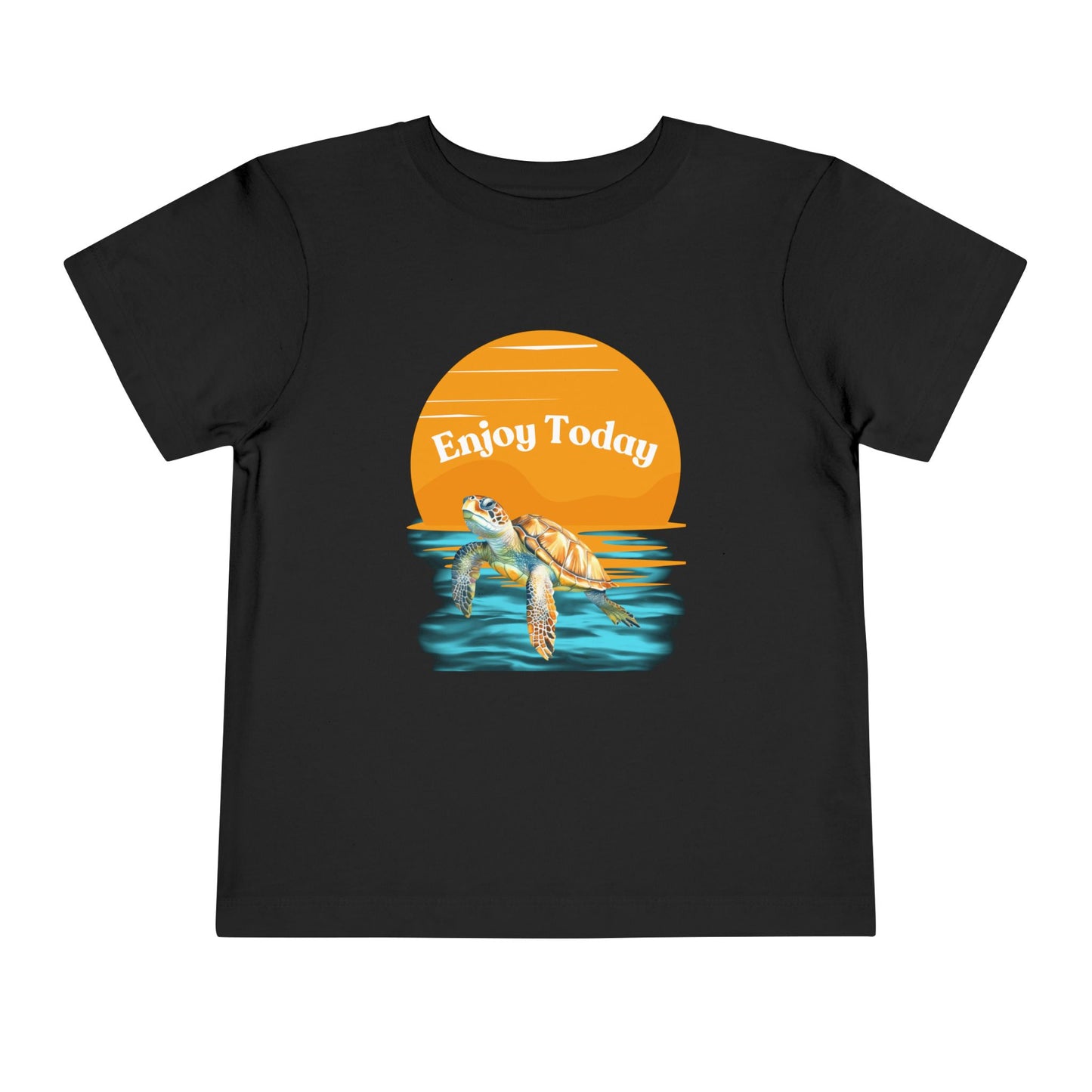 "Enjoy Today" Toddler Turtle Tee – Playful and Positive for Little Ocean Lovers