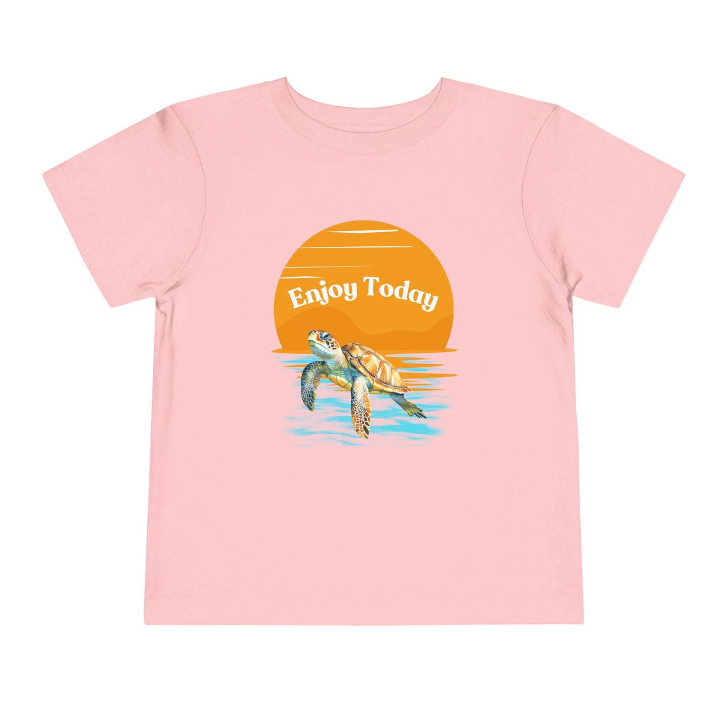 "Enjoy Today" Toddler Turtle Tee – Playful and Positive for Little Ocean Lovers