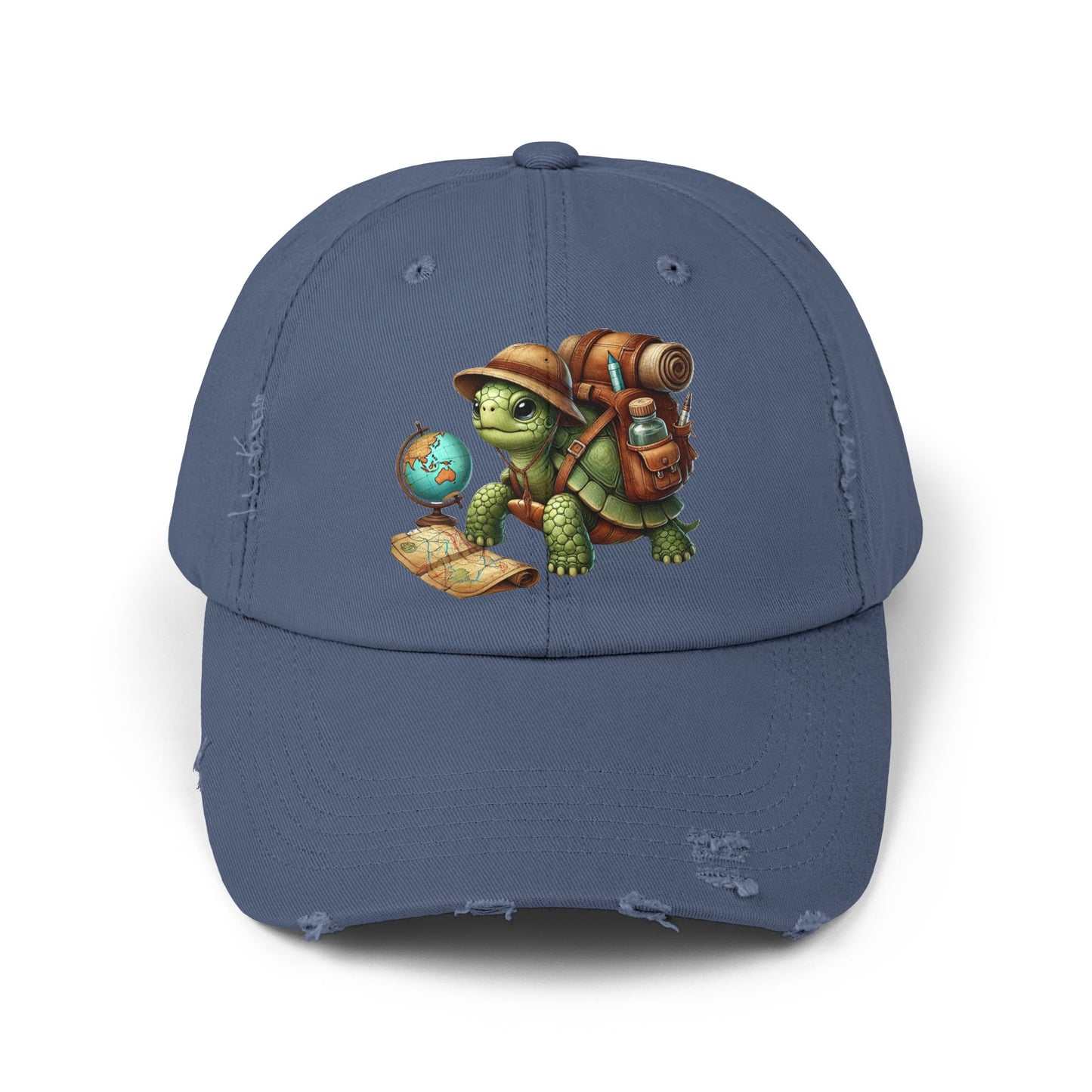 World Explorer Turtle Distressed Hat