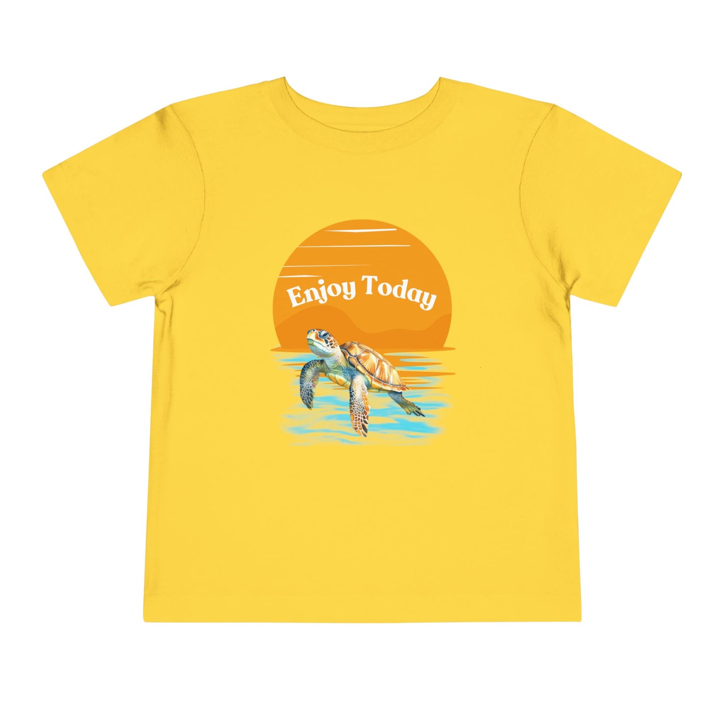 "Enjoy Today" Toddler Turtle Tee – Playful and Positive for Little Ocean Lovers