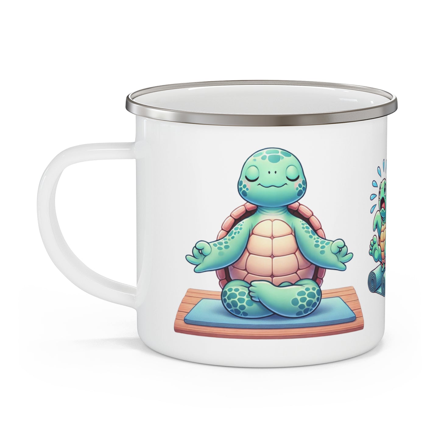 Zen & Restless Turtle Enamel Mug – Embrace Every Moment