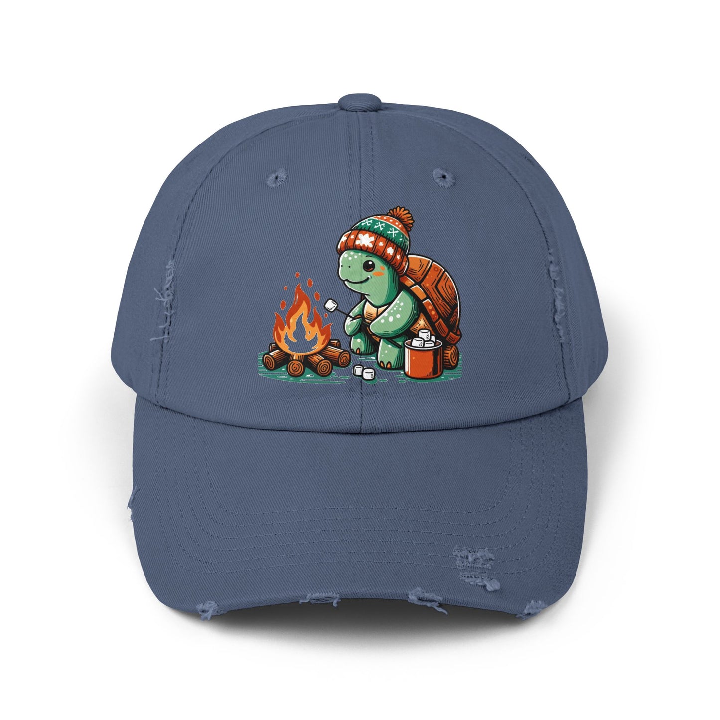 Cozy Campfire Turtle Distressed Hat