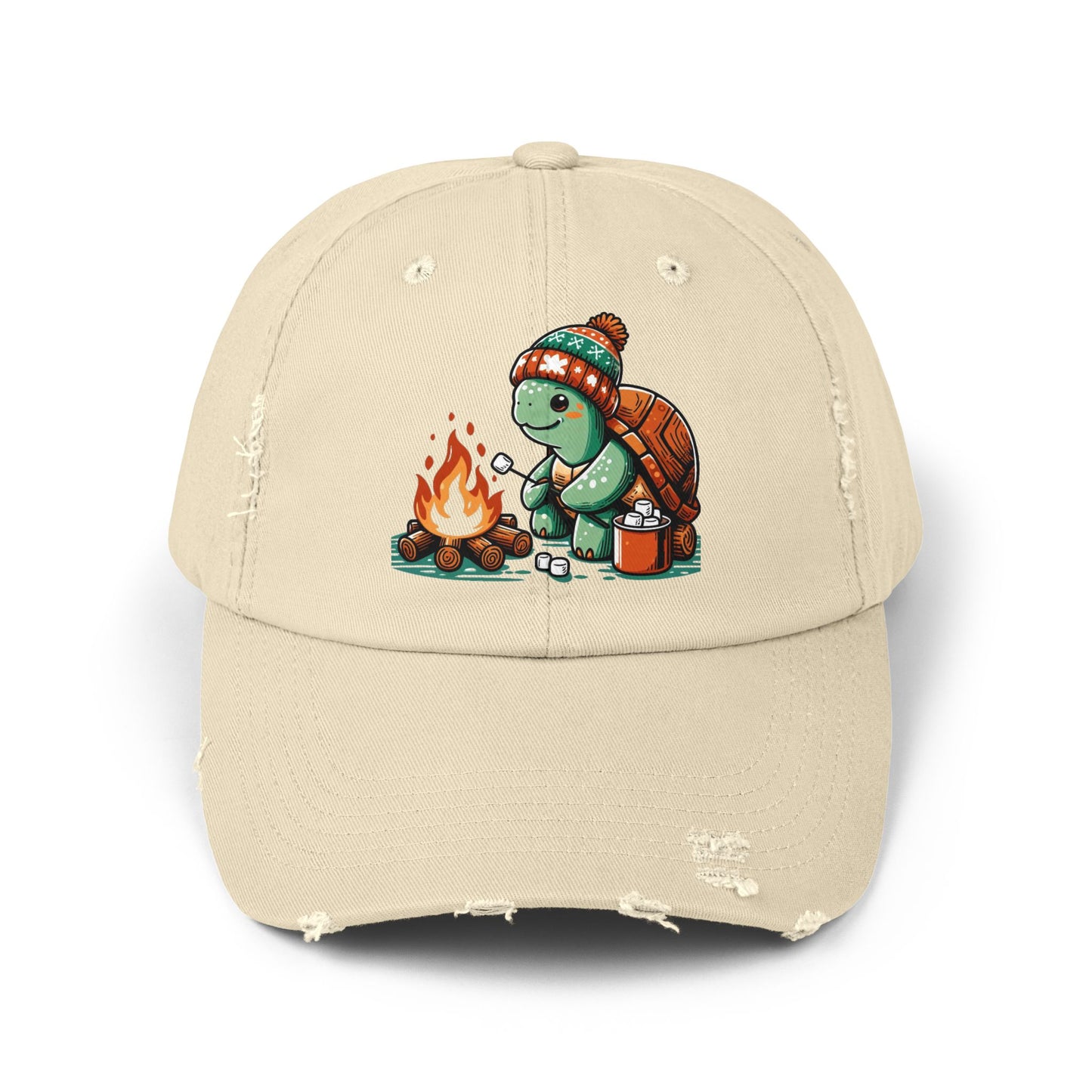 Cozy Campfire Turtle Distressed Hat