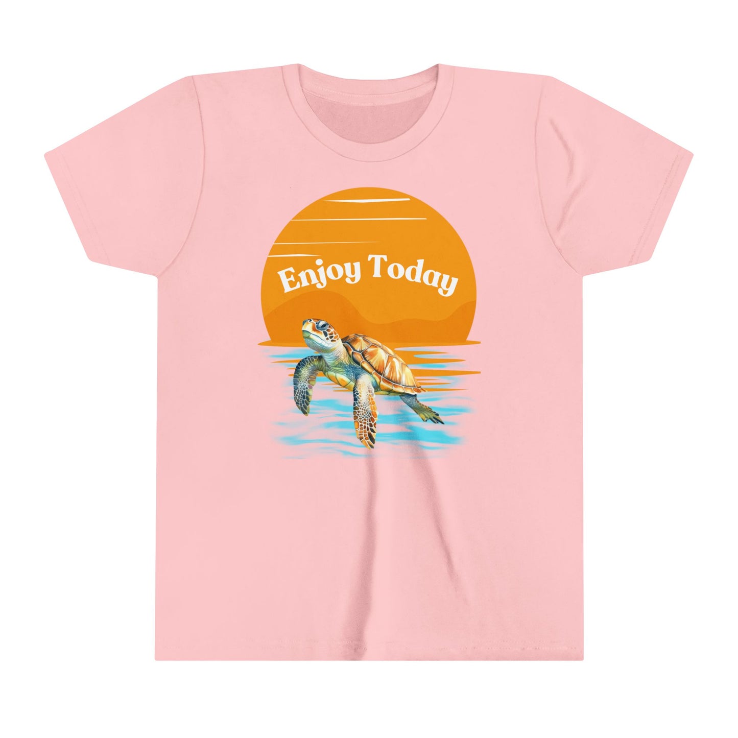 Youth Short Sleeve Tee - "Enjoy Today" Turtle Graphic Tee for Kids & Ocean Lovers