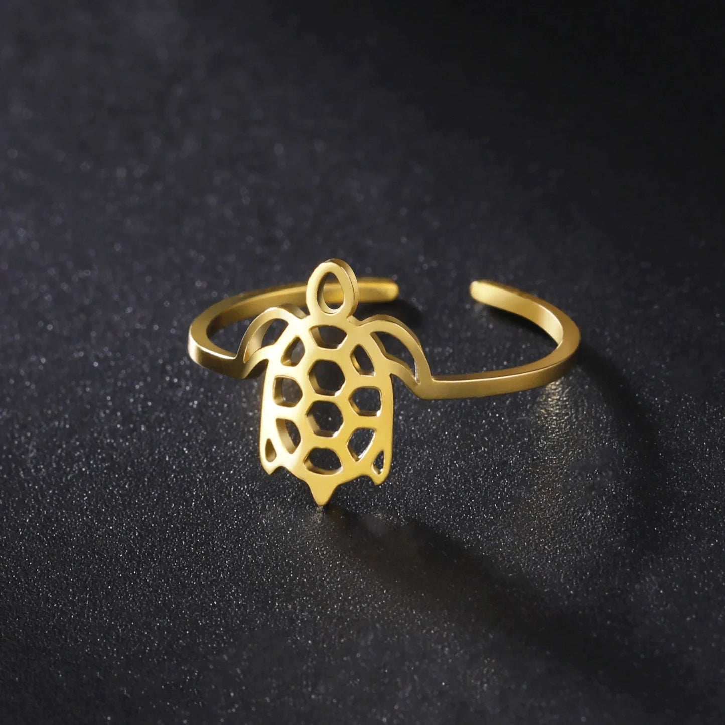 Adjustable Turtle Ring - Gold Edition