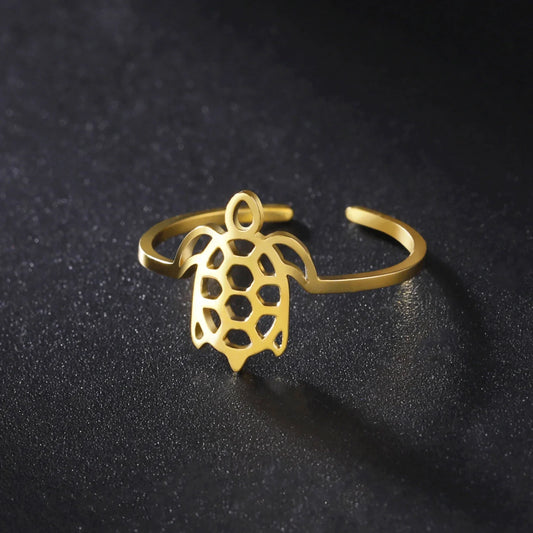 Adjustable Turtle Ring - Gold Edition